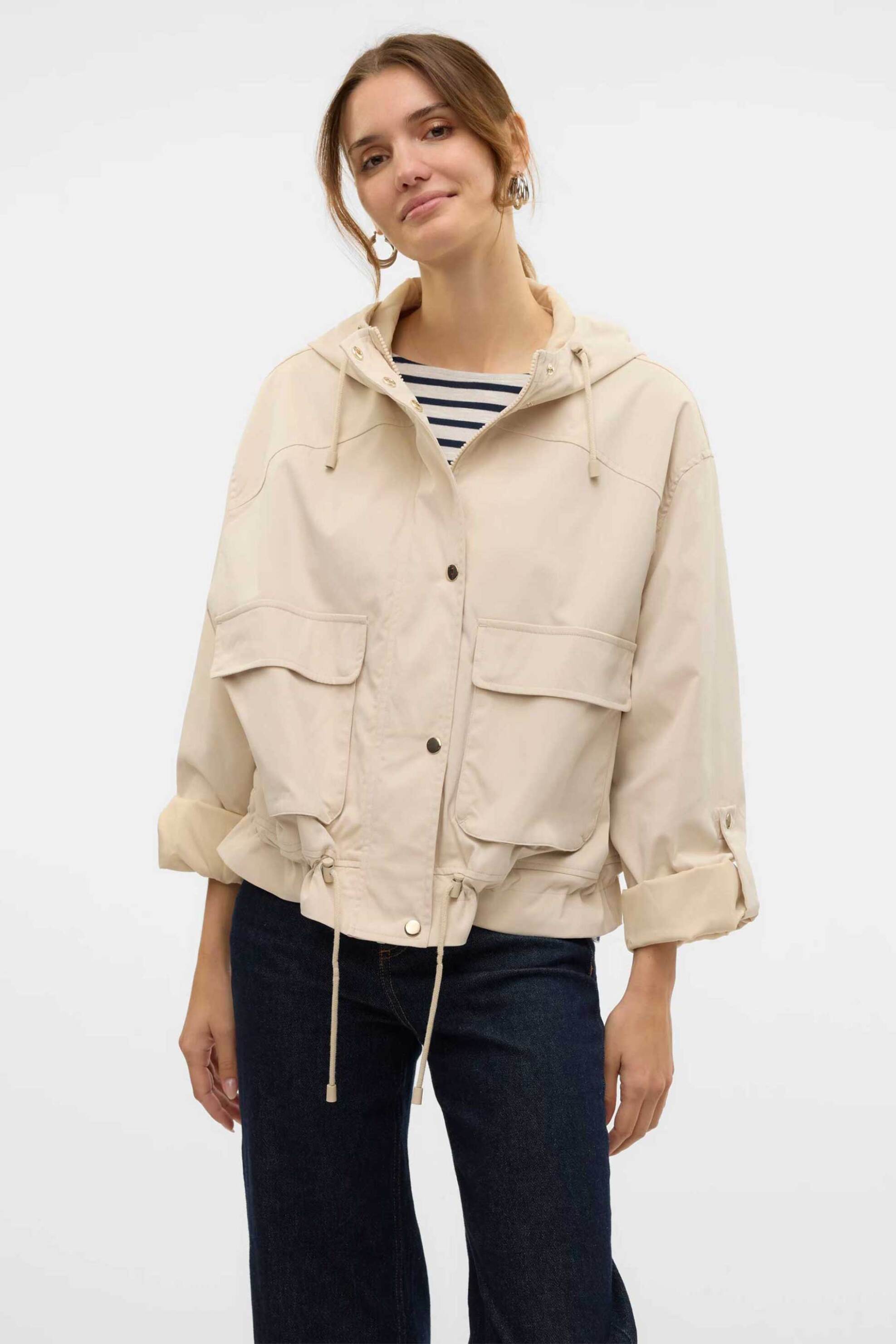 VERO MODA Vero Moda γυναικείο μπουφάν μονόχρωμο - 10325644 Μπεζ