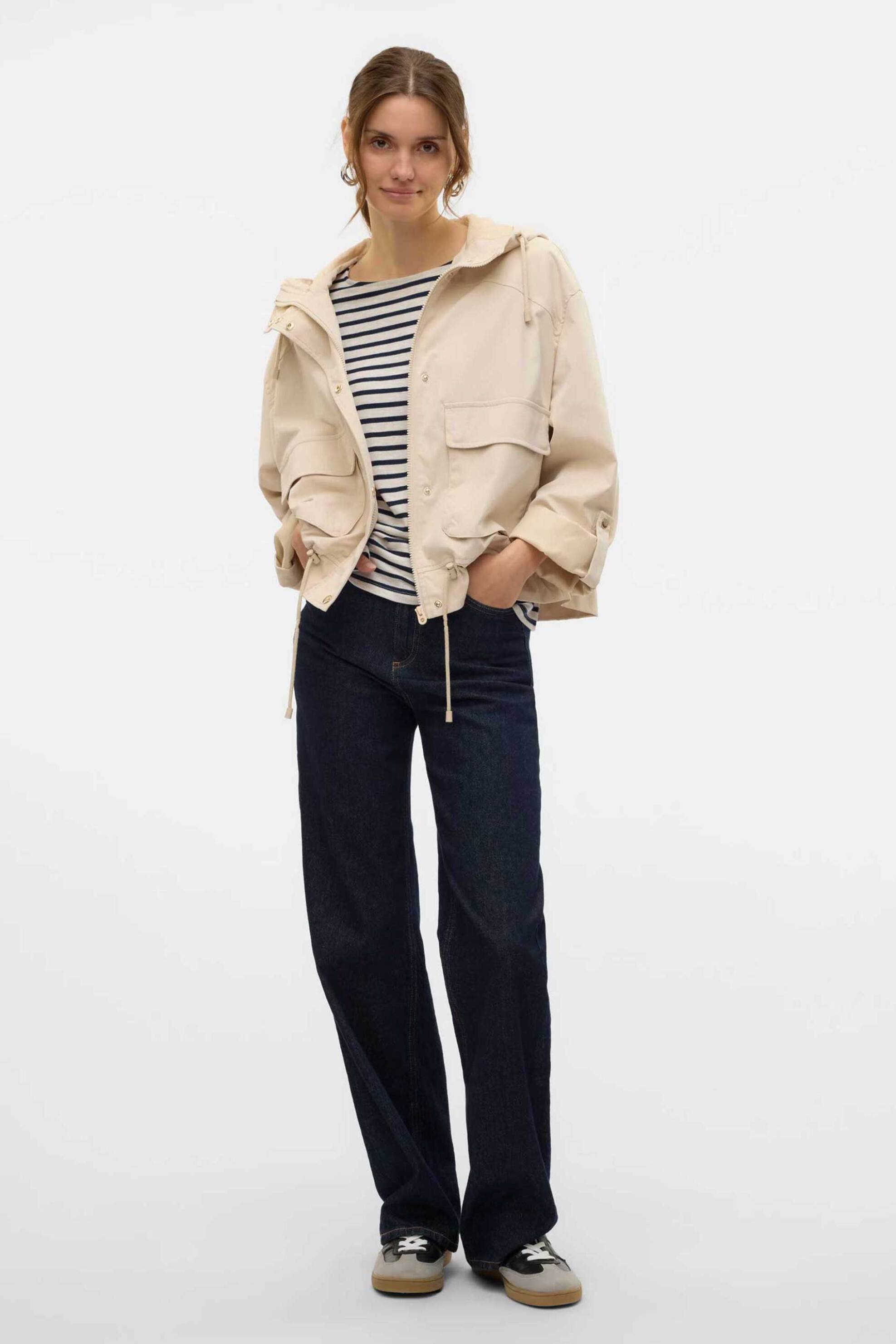 Vero Moda γυναικείο μπουφάν μονόχρωμο - 10325644 Μπεζ φωτογραφία