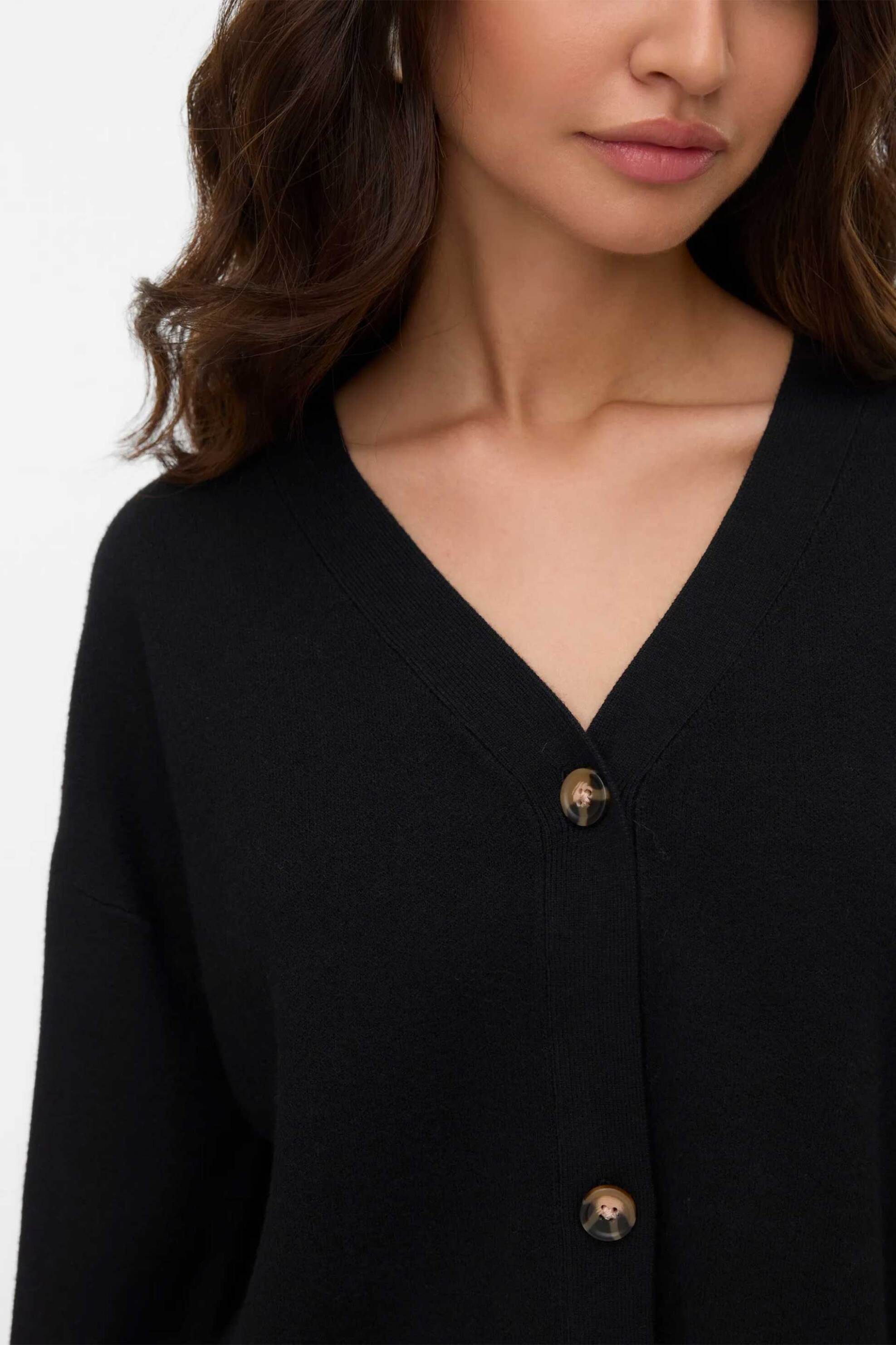 Vero Moda γυναικεία πλεκτή ζακέτα μονόχρωμη - 10331794 Μαύρο φωτογραφία