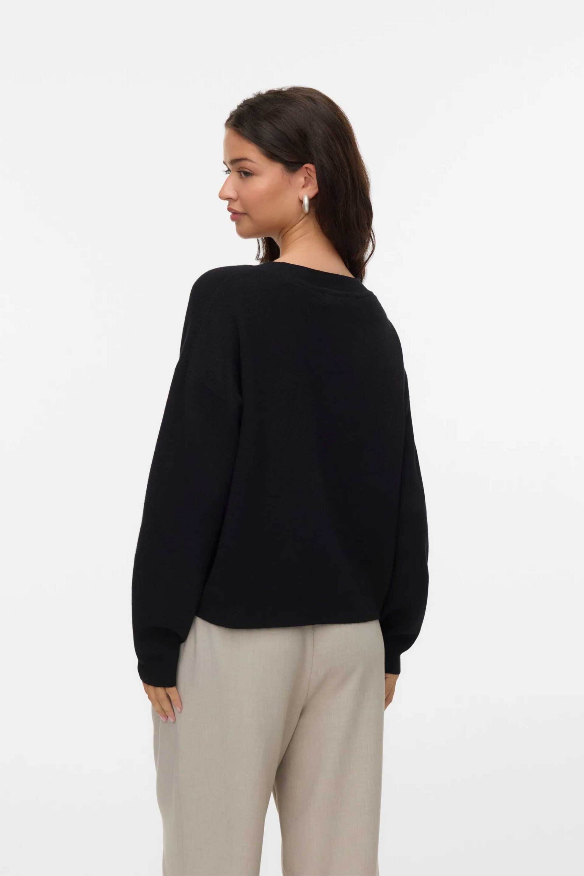 Vero Moda γυναικεία πλεκτή ζακέτα μονόχρωμη - 10331794 Μαύρο φωτογραφία