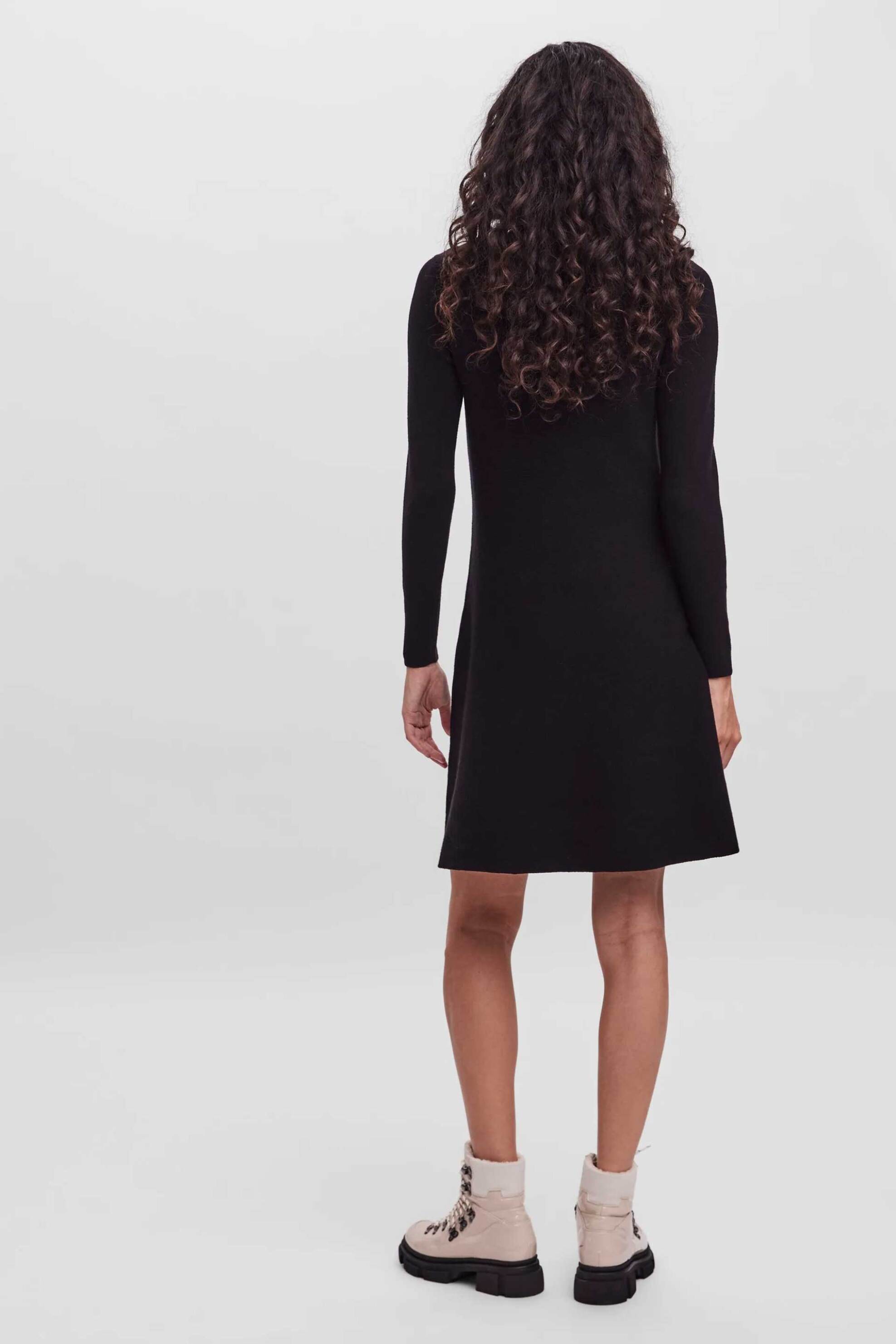 VERO MODA Vero Moda γυναικείο mini φόρεμα μονόχρωμο - 10254807 Μαύρο - 3