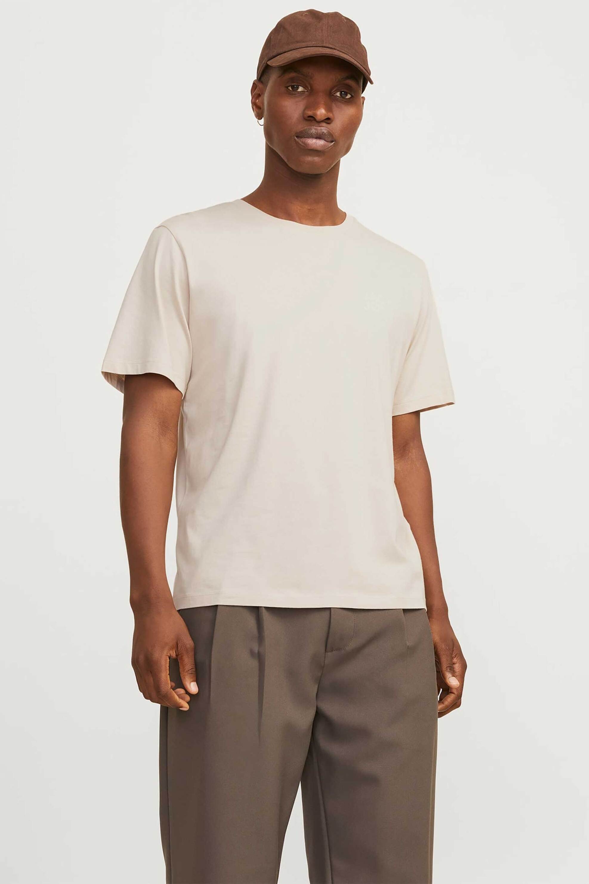 JACK & JONES ανδρικό Τ-shirt με λογότυπο Regular Fit - 12151955 Μπεζ