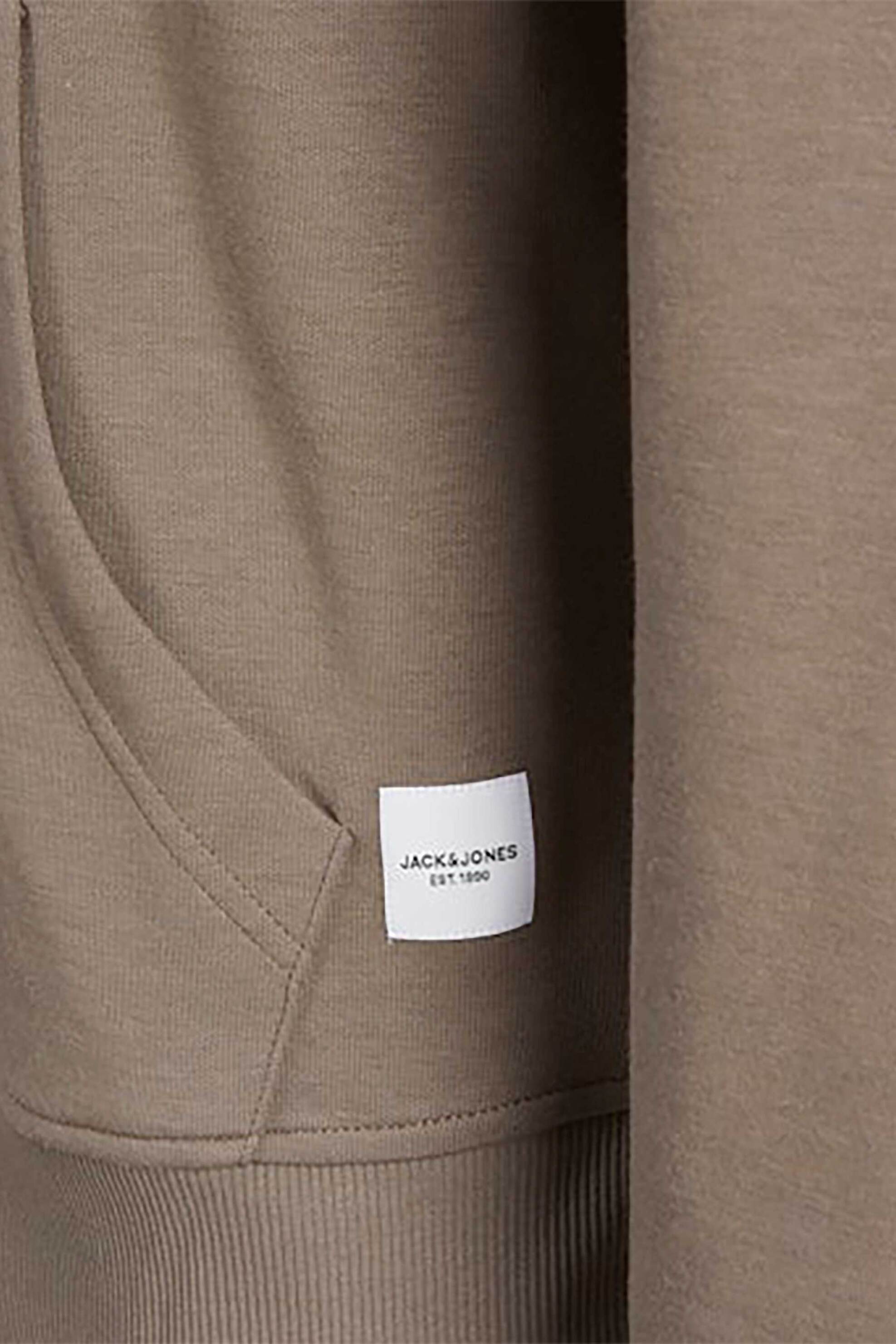 Jack Jones Ανδρική Ζακέτα Φούτερ με Κουκούλα Regular Fit - 12181901 Καφέ