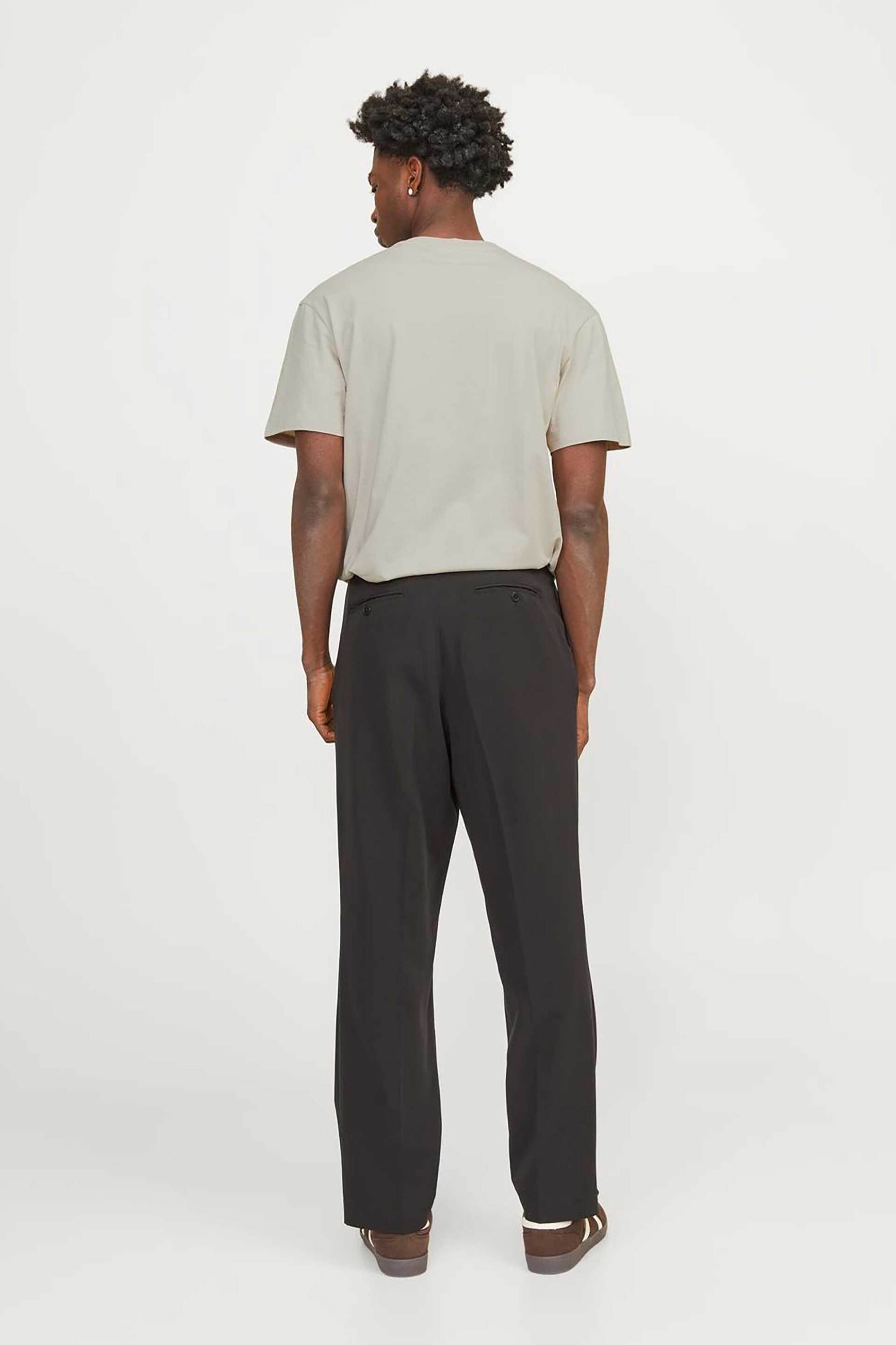 Jack Jones Ανδρικό T-Shirt Μονόχρωμο με Logo Print Relaxed Fit - 12234746 Μπεζ