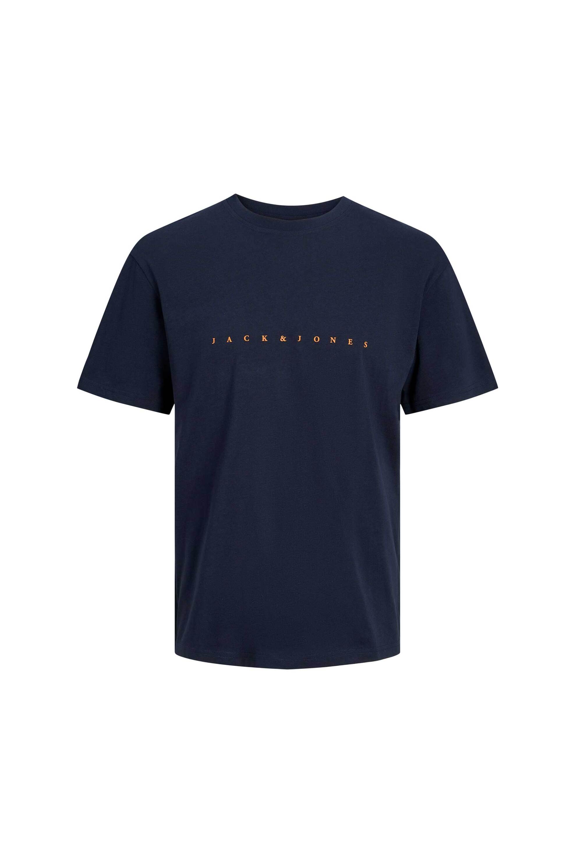 Jack Jones Ανδρικό T-Shirt Μονόχρωμο με Logo Print Relaxed Fit - 12234746 Σκούρο Μπλε