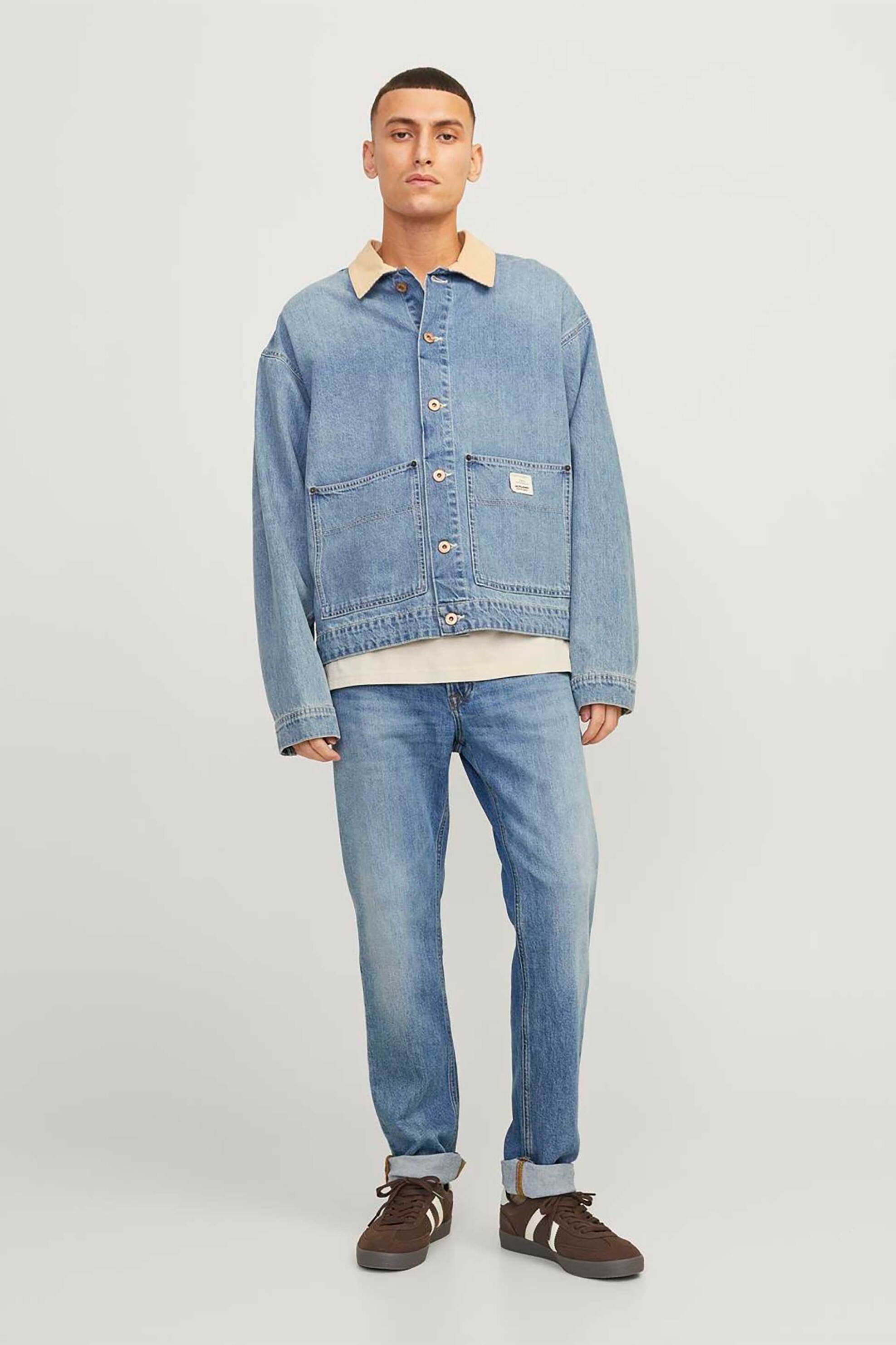 JACK & JONES JACK & JONES ανδρικό τζιν παντελόνι πεντάτσεπο Regular Fit "Am 416" - 12249006 Denim Blue