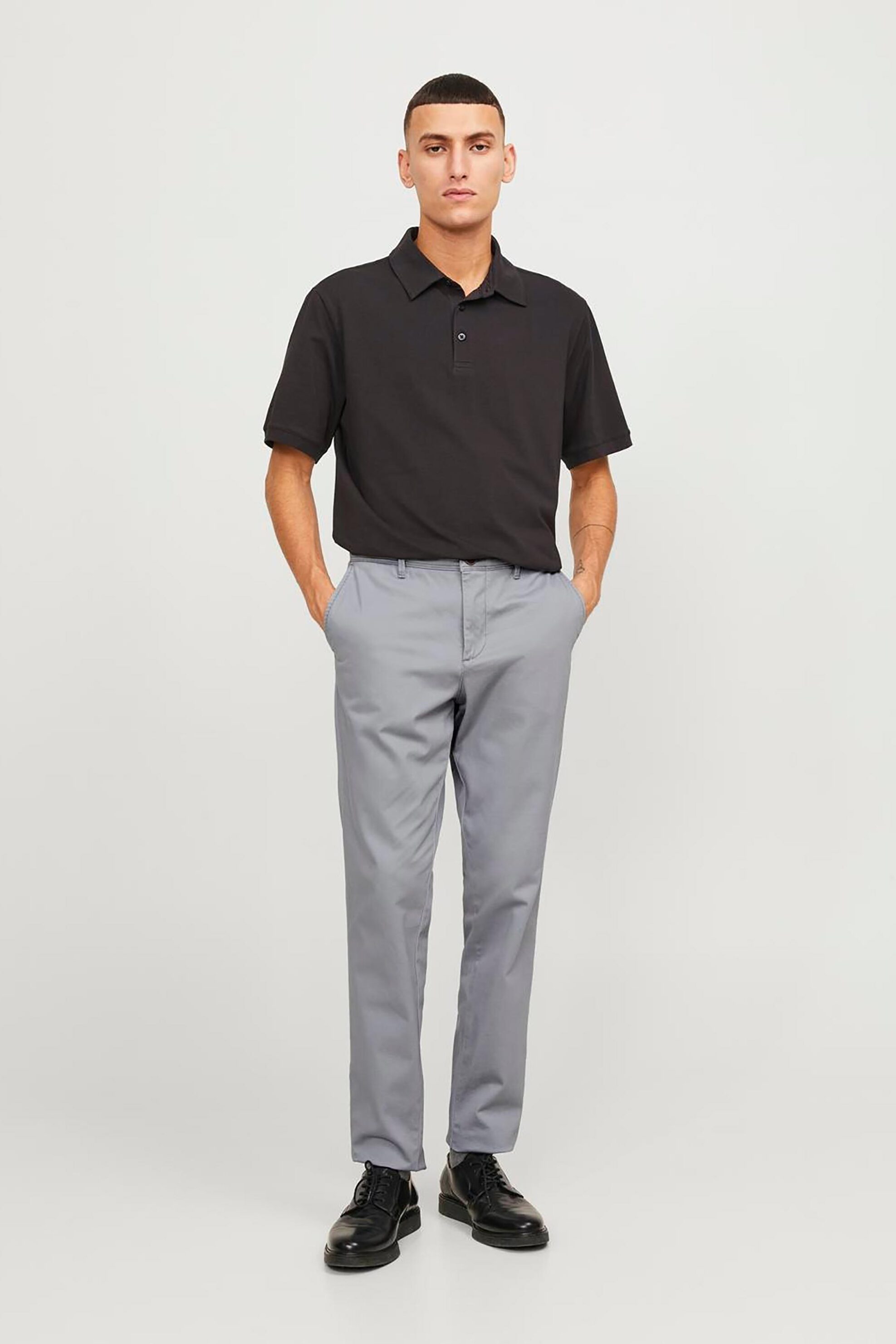 JACK & JONES ανδρικό παντελόνι chino Slim Fit - 12150148-** Γκρι