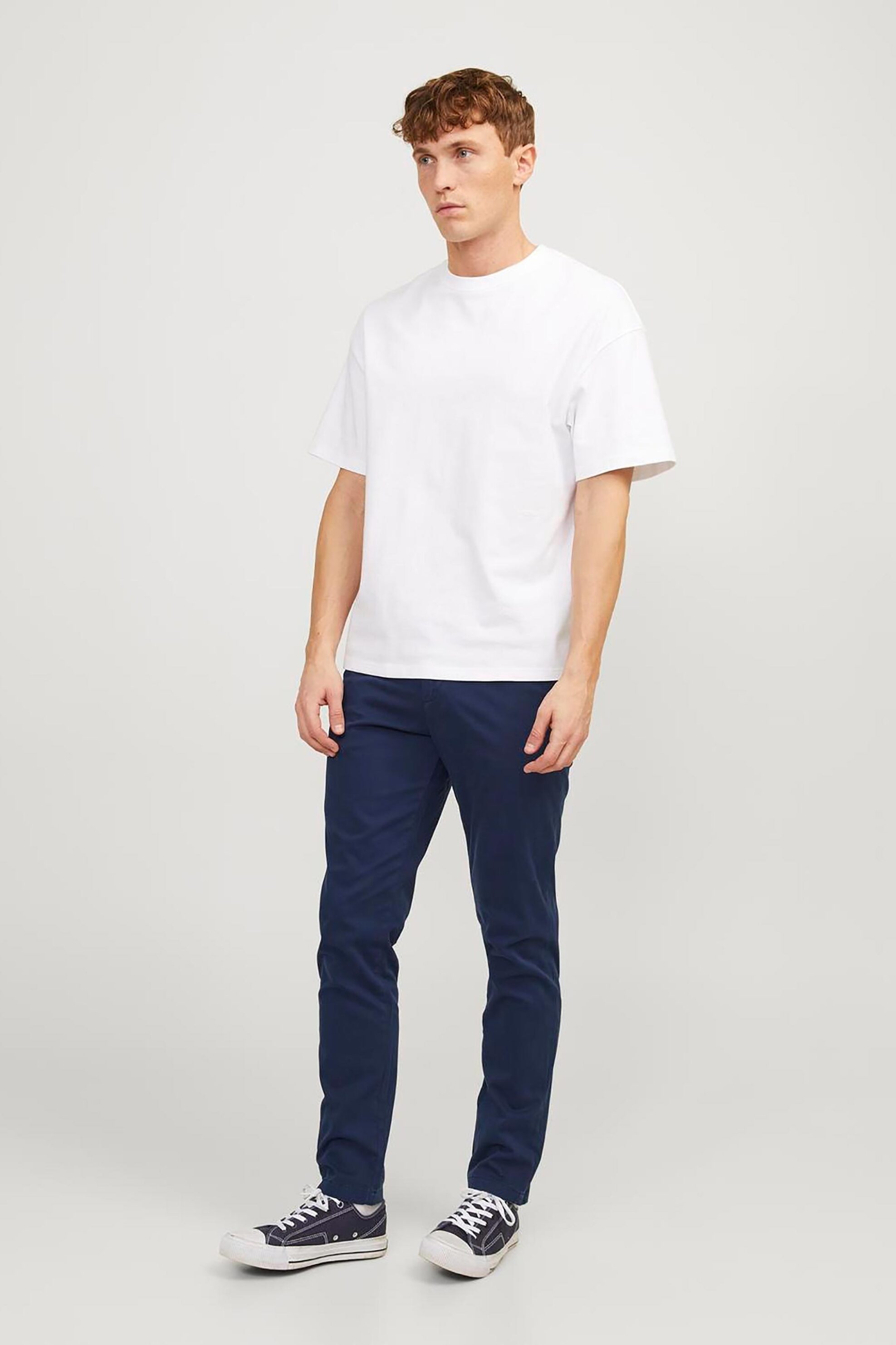 JACK & JONES ανδρικό παντελόνι chino Slim Fit - 12150148-** Μπλε Σκούρο