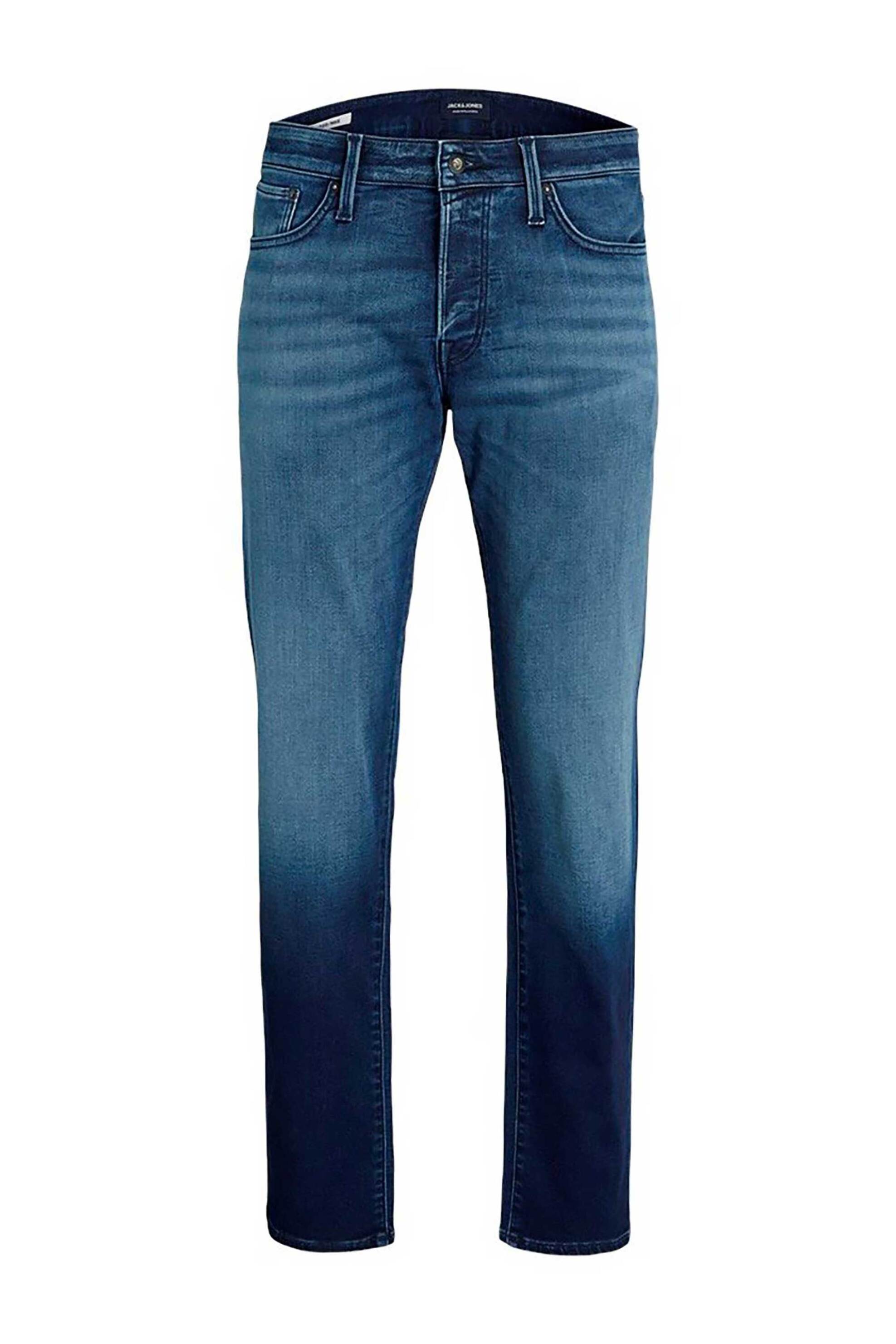 JACK & JONES ανδρικό τζην παντελόνι πεντάτσεπο Straight Fit - 12249136 Denim Blue Σκούρο
