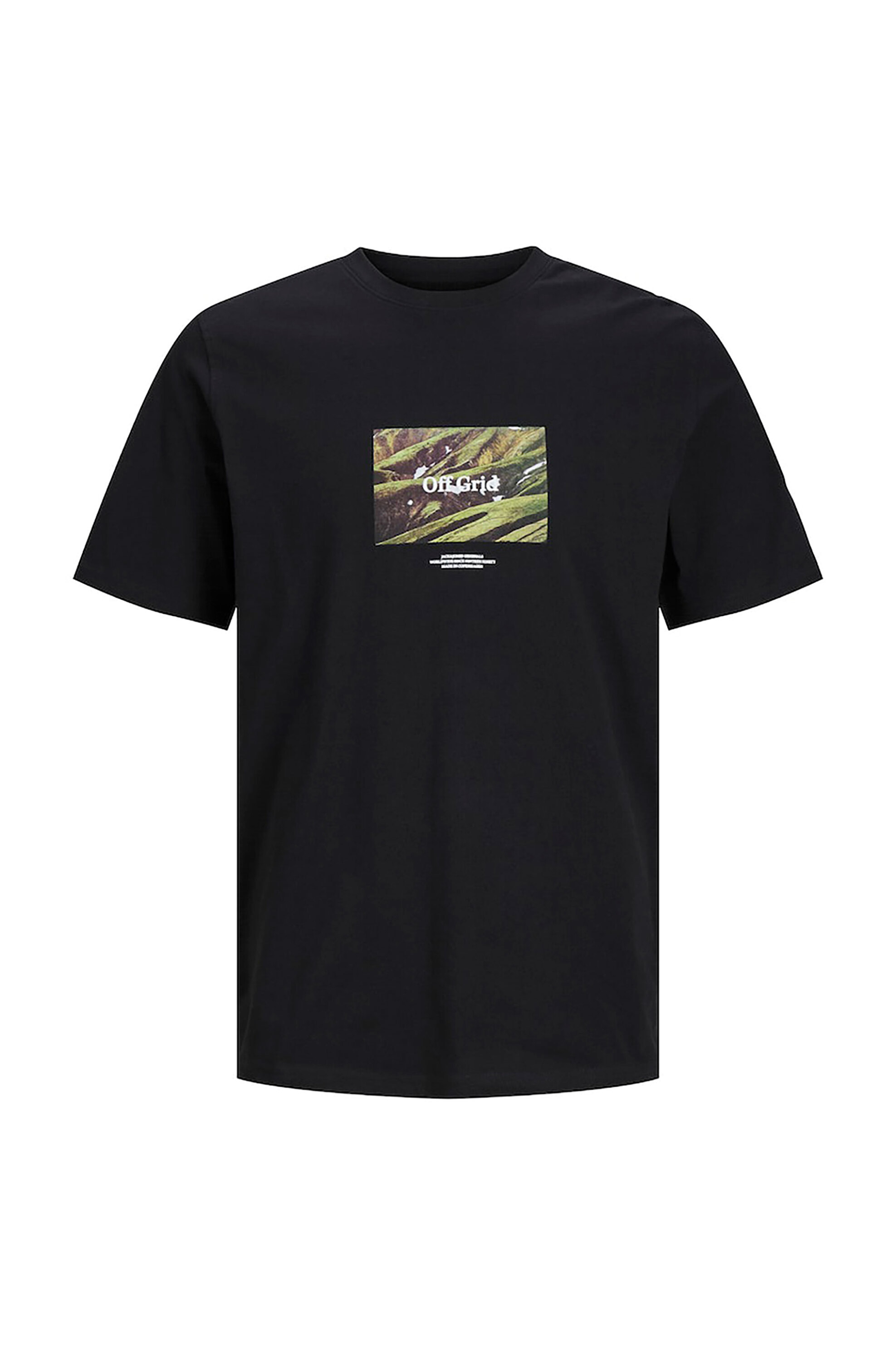 Ανδρική Μόδα > Ανδρικά Ρούχα > Ανδρικές Μπλούζες > Ανδρικά T-Shirts JACK & JONES ανδρικό T-shirt με graphic print Regular Fit - 12253605 Μαύρο