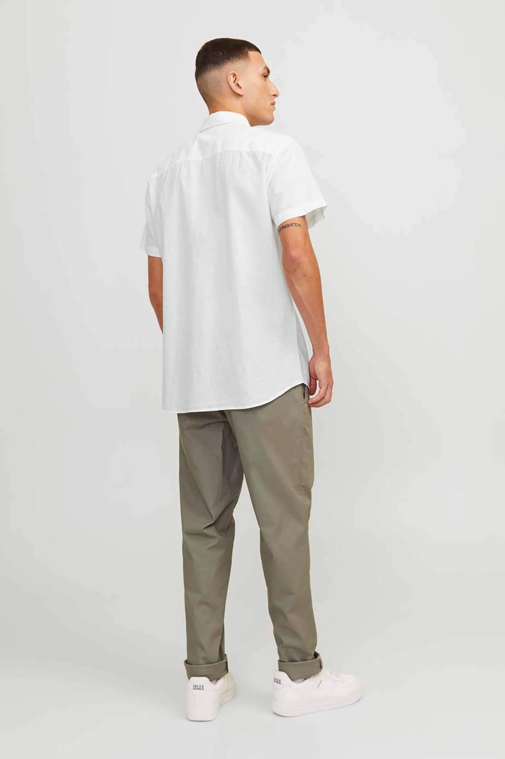 Jack Jones Ανδρικό Κοντομάνικο Πουκάμισο Comfort Fit - 12248383 Λευκό