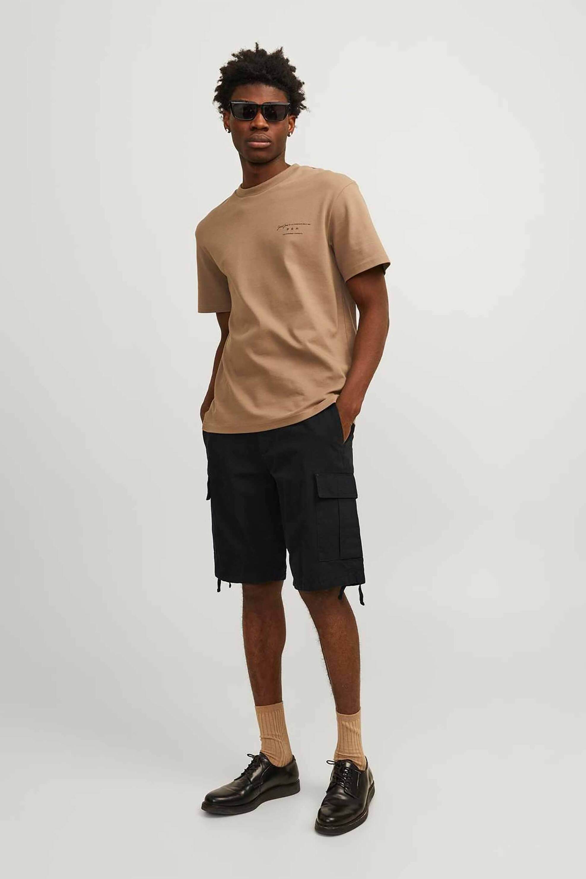 JACK & JONES ανδρική cargo βερμούδα Regular Fit - 12248685 Μαύρο