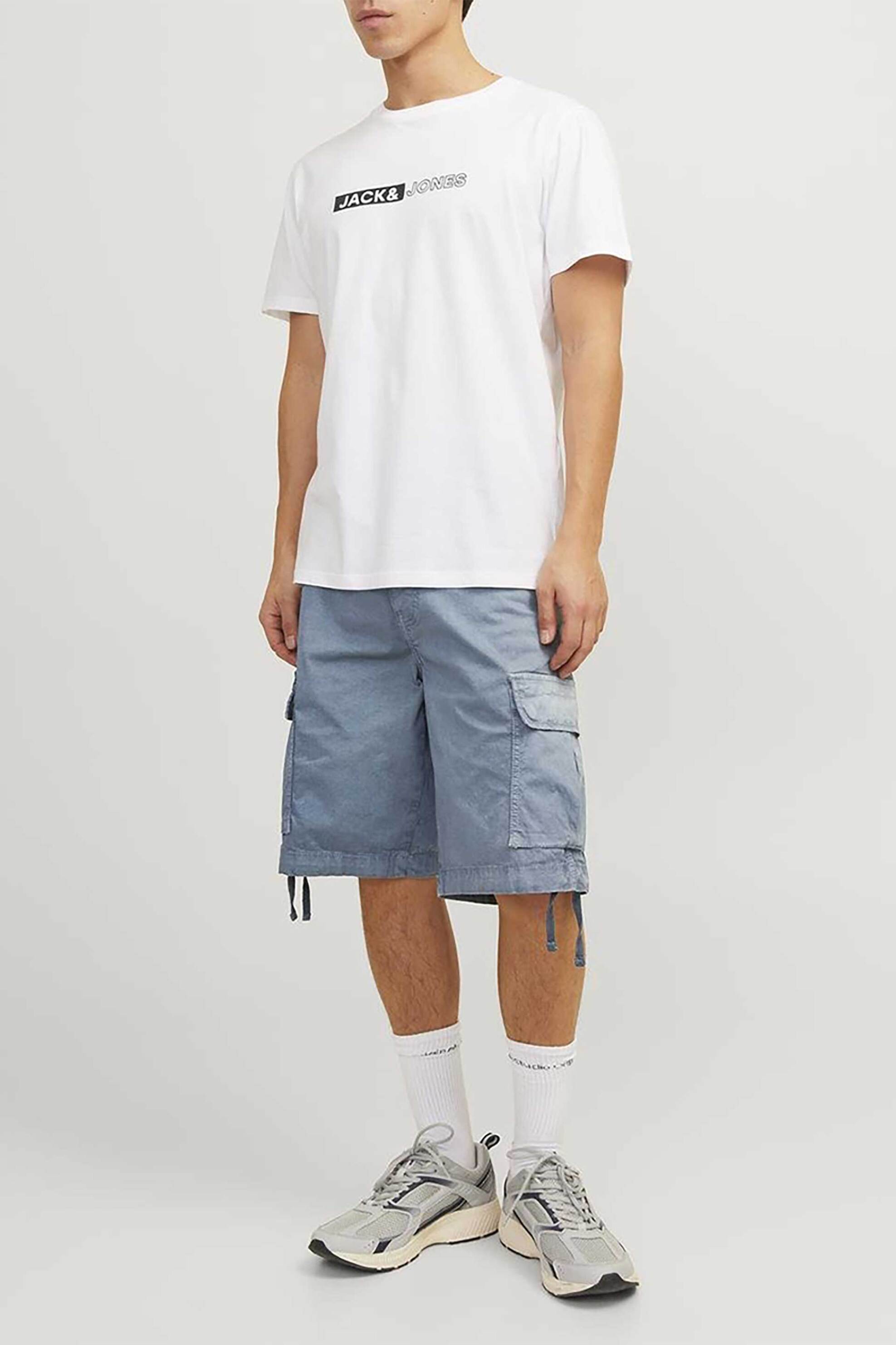 JACK & JONES ανδρική cargo βερμούδα Loose Fit - 12253122 Μπλε Ανοιχτό