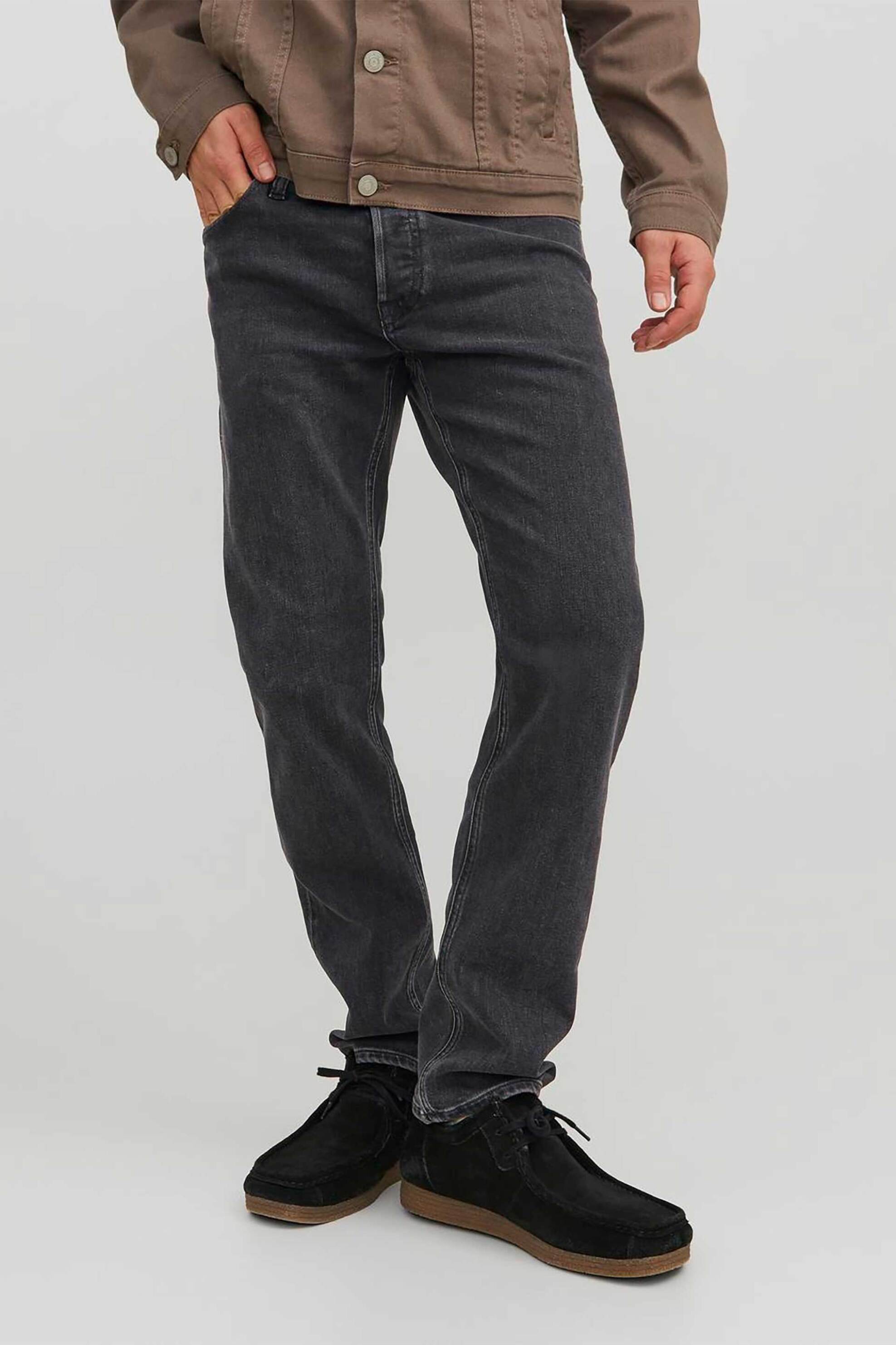JACK & JONES ανδρικό τζιν παντελόνι πεντάτσεπο Tapered Fit - 12242326 Μαύρο φωτογραφία