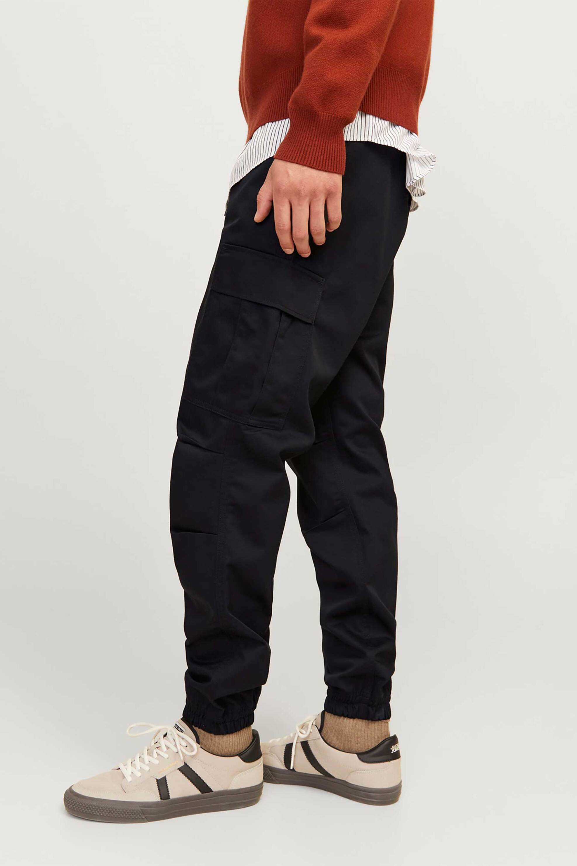 JACK & JONES ανδρικό cargo παντελόνι Relaxed Fit - 12258324 Μαύρο φωτογραφία