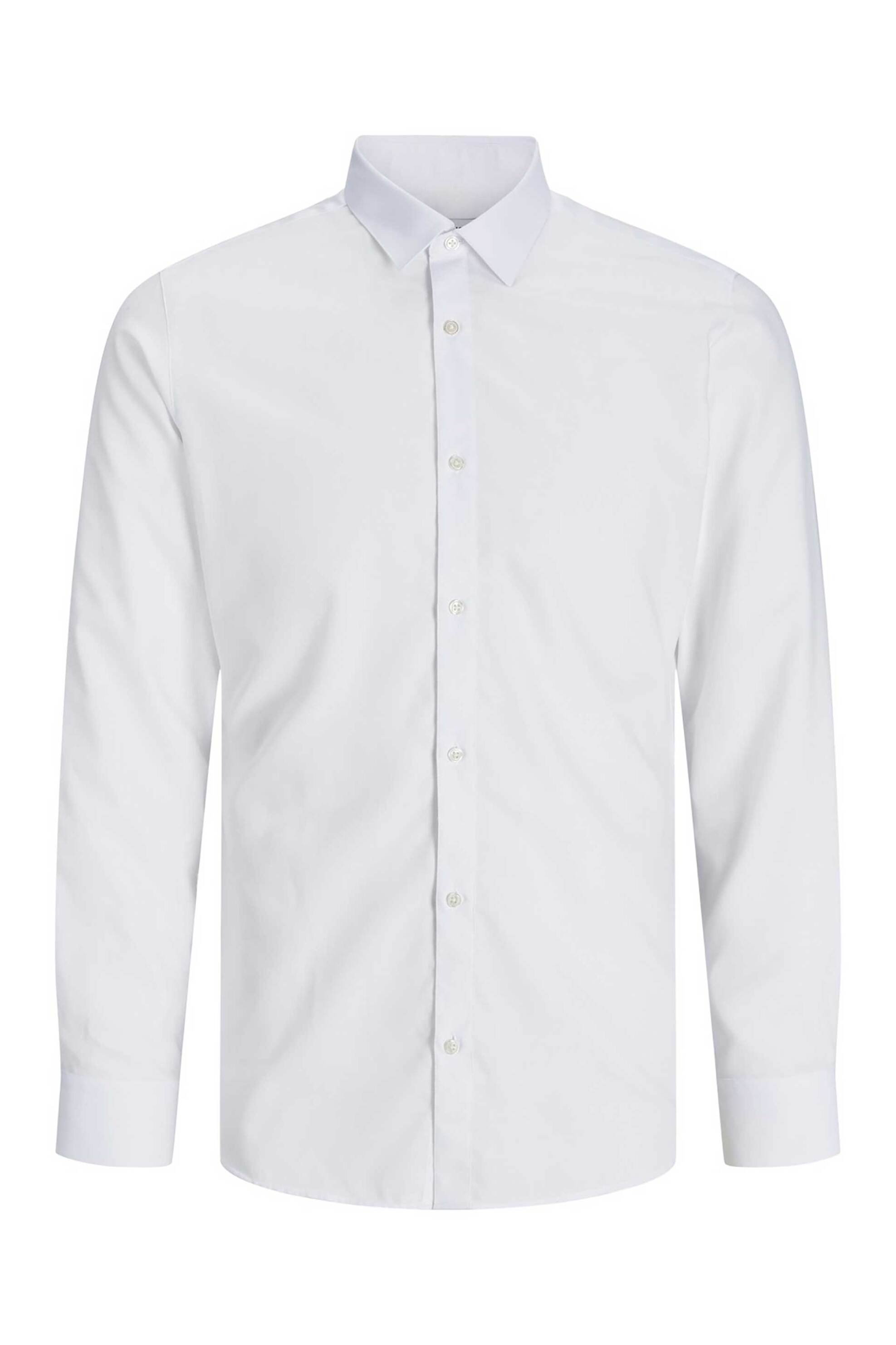JACK & JONES JACK & JONES ανδρικό μονόχρωμο πουκάμισο Regular Fit - 12260426 Λευκό