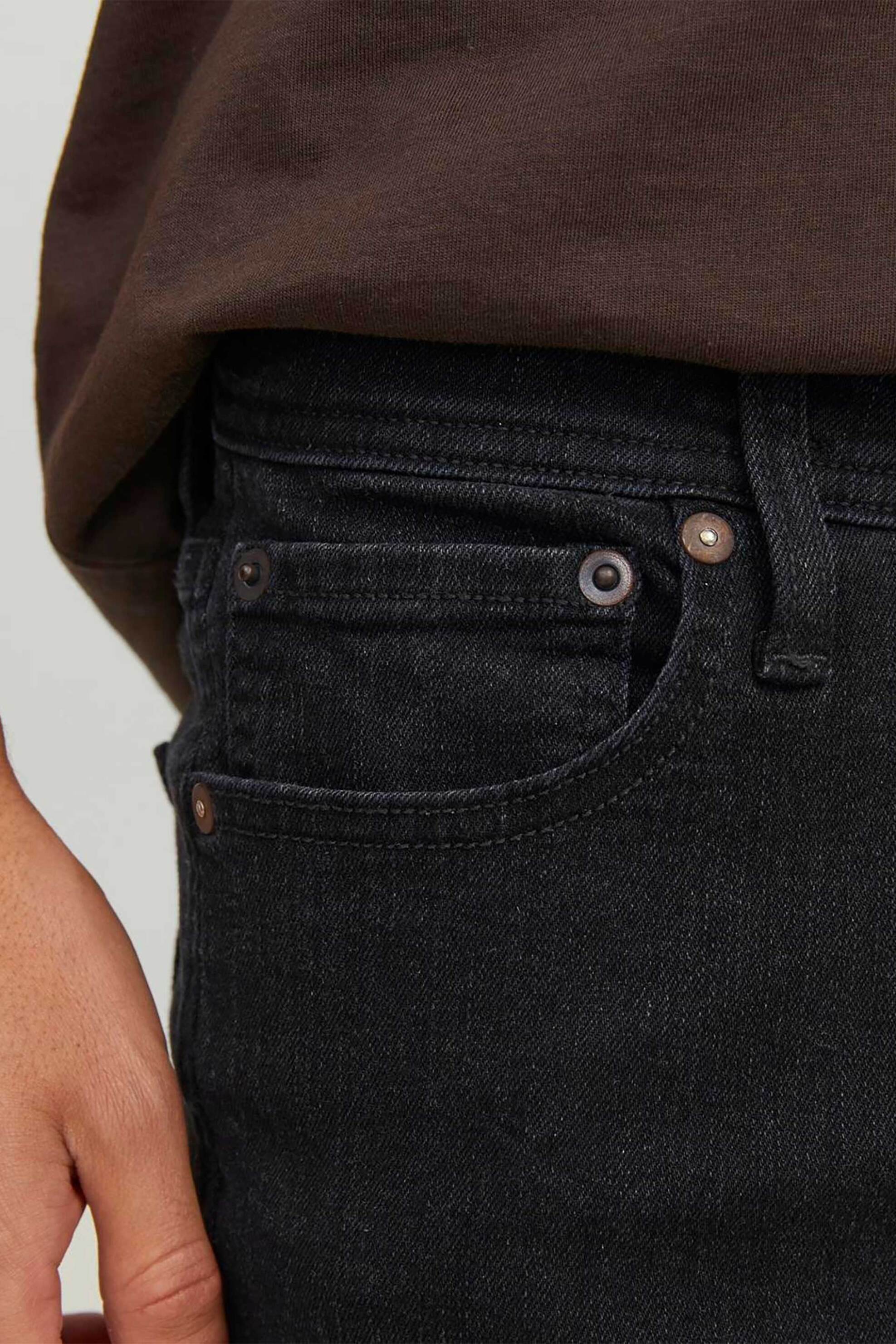 JACK & JONES ανδρικό τζιν παντελόνι πεντάτσεπο Slim Fit - 12246949 Μαύρο φωτογραφία