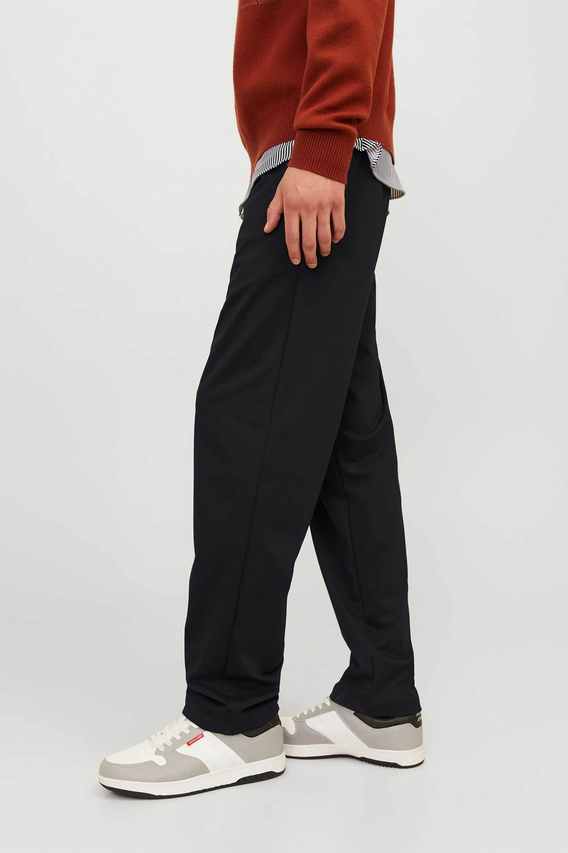 JACK & JONES ανδρικό casual παντελόνι με ελαστική μέση Relaxed Fit - 12258359 Μαύρο φωτογραφία