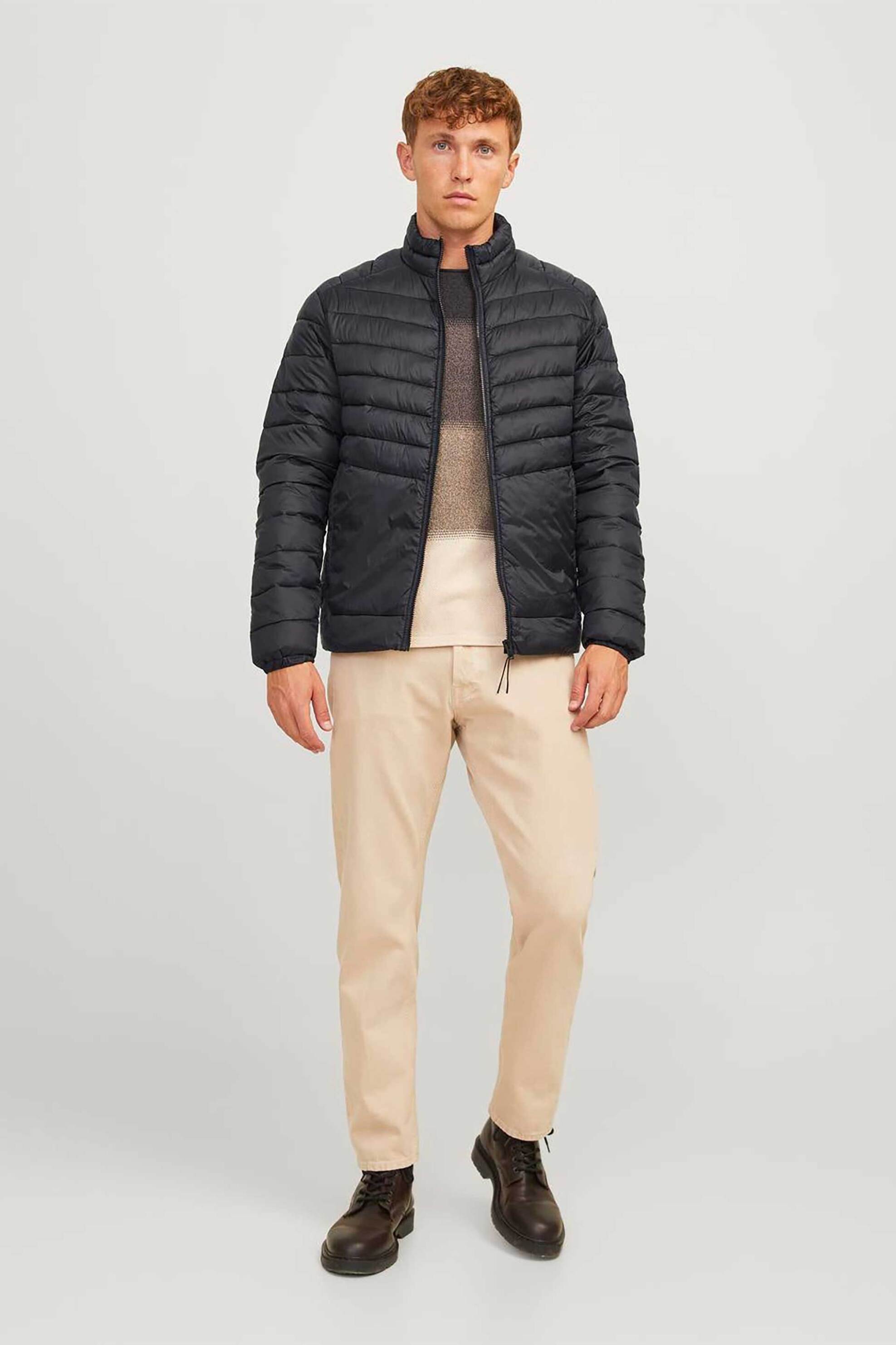 JACK & JONES ανδρικό puffer μπουφάν με καπιτονέ σχέδιο και ψηλό λαιμό - 12258444 Μαύρο φωτογραφία