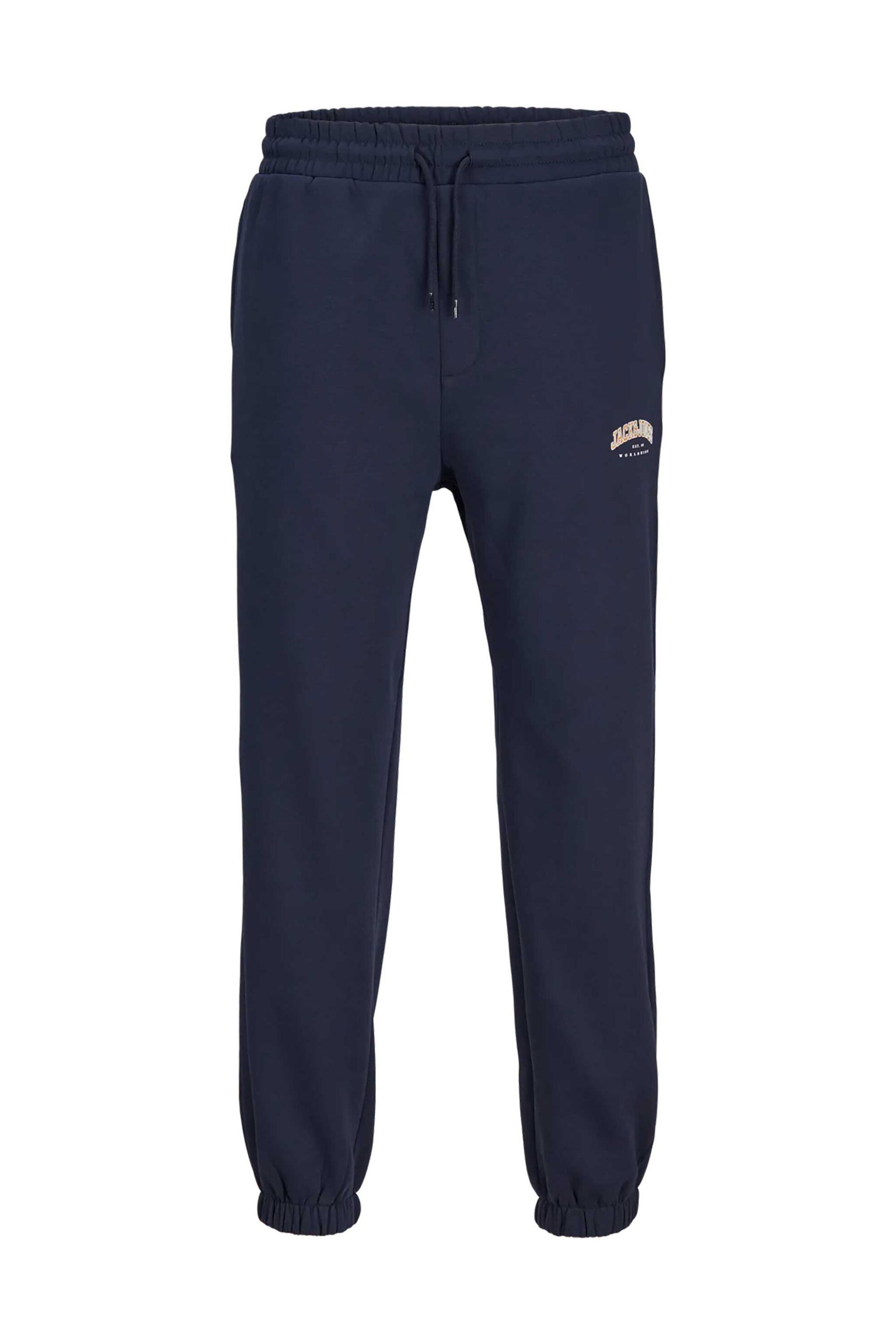 JACK & JONES ανδρικό παντελόνι φόρμας μονόχρωμο με logo print Relaxed Fit - 12257962 Μπλε Σκούρο φωτογραφία