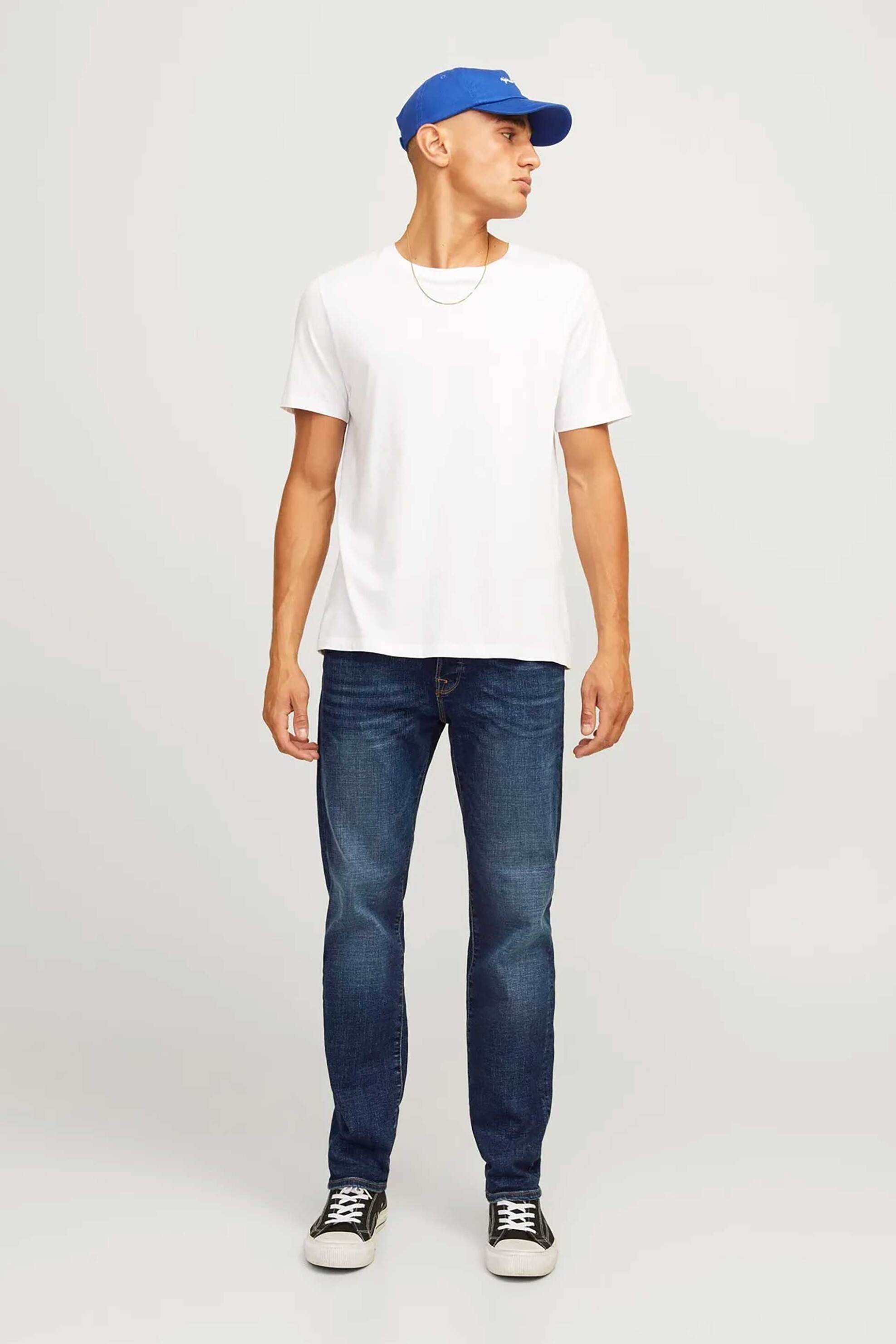 JACK & JONES ανδρικό τζιν παντελόνι Tapered Fit - 12258193 Denim Blue