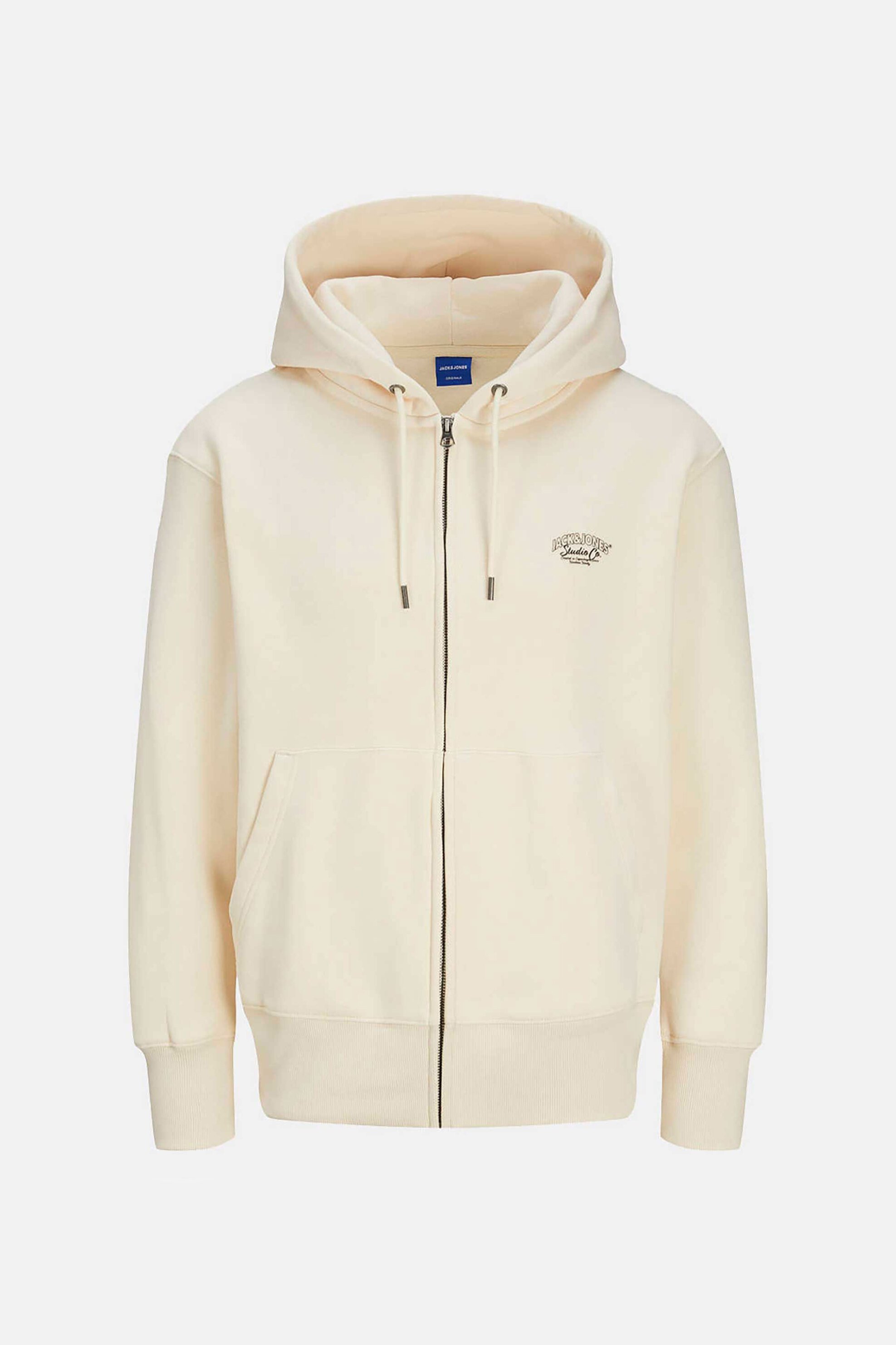 JACK & JONES JACK & JONES ανδρική ζακέτα φούτερ με κουκούλα - 12267587 Εκρού