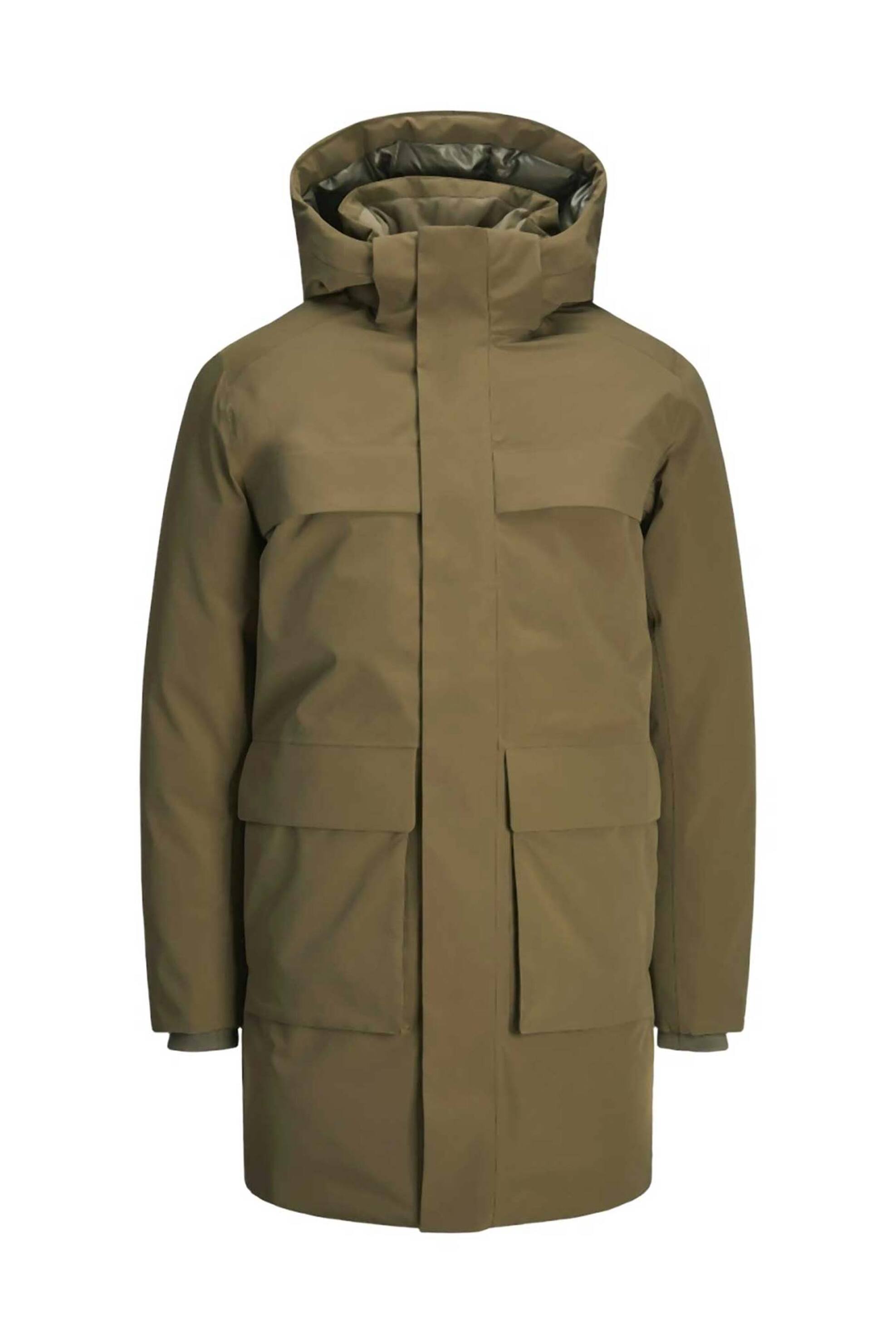 JACK & JONES JACK & JONES ανδρικό μπουφάν με κουκούλα και τσέπες - 12259459 Χακί