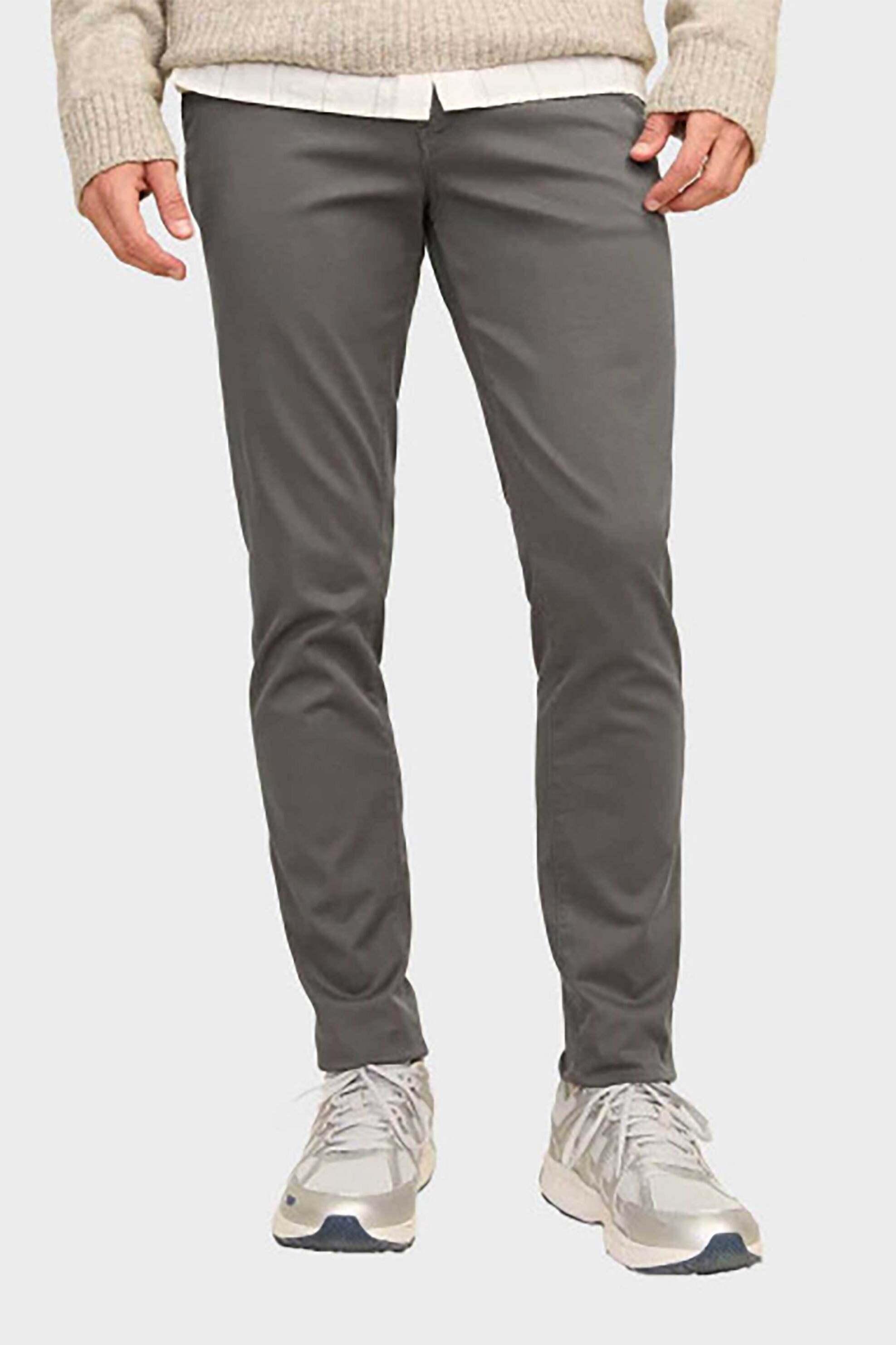 JACK & JONES ανδρικό παντελόνι chino Slim Fit - 12260904 Γκρι φωτογραφία