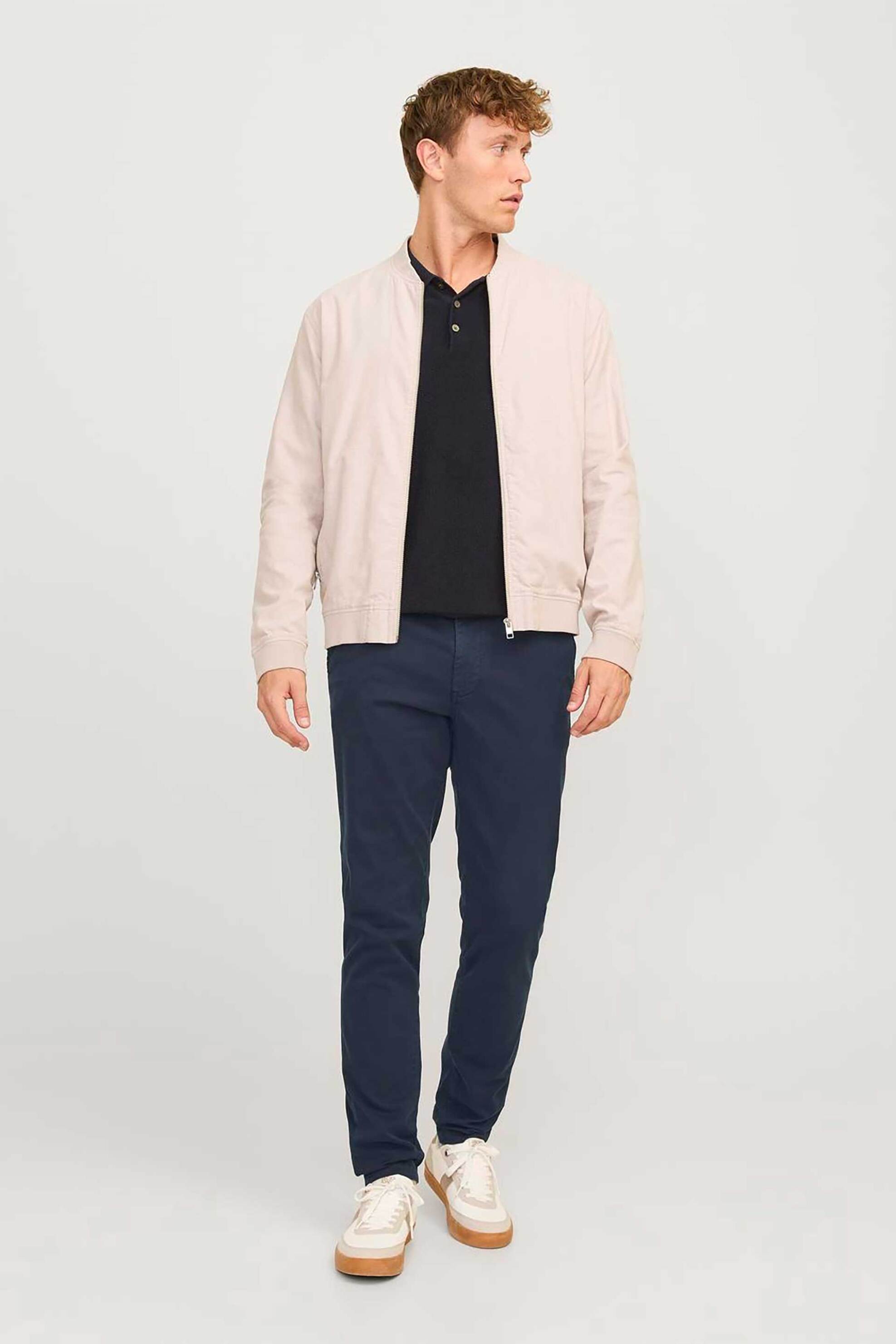 JACK & JONES ανδρικό παντελόνι chino Slim Fit - 12260904 Μπλε Σκούρο