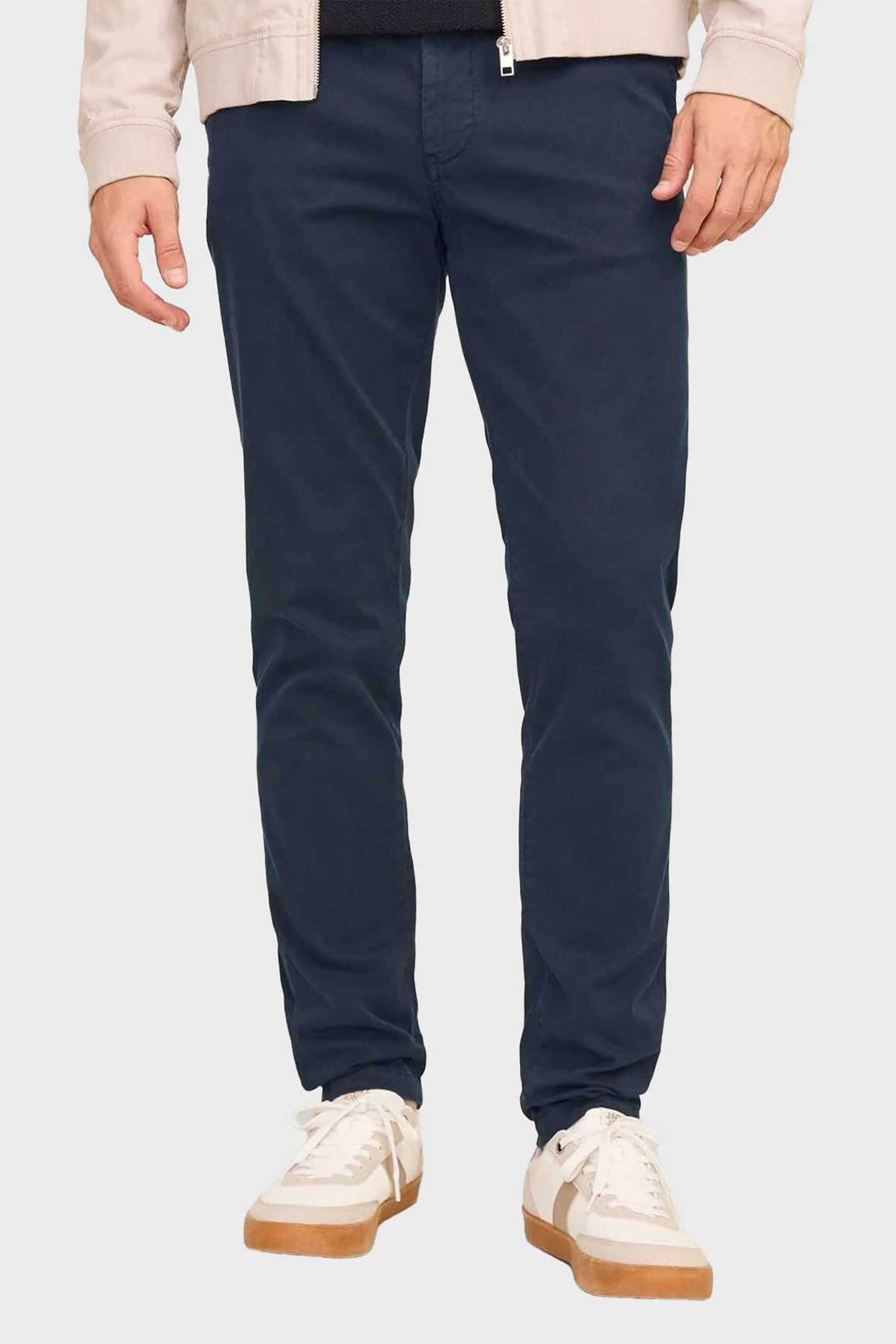 JACK & JONES JACK & JONES ανδρικό παντελόνι chino Slim Fit - 12260904 Σκούρο Μπλε