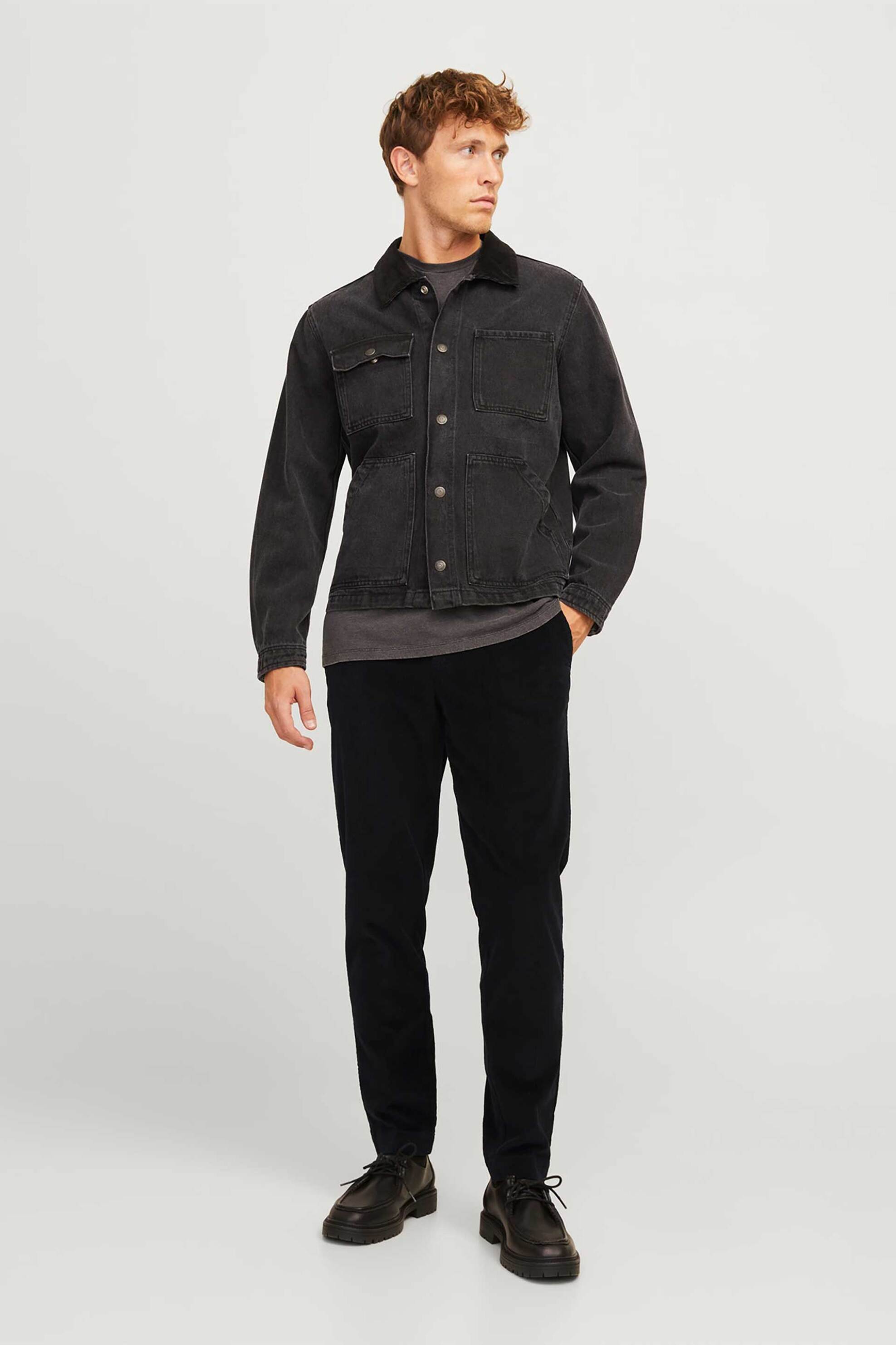 JACK & JONES JACK & JONES ανδρικό παντελόνι chino μονόχρωμο - 12260910 Μαύρο