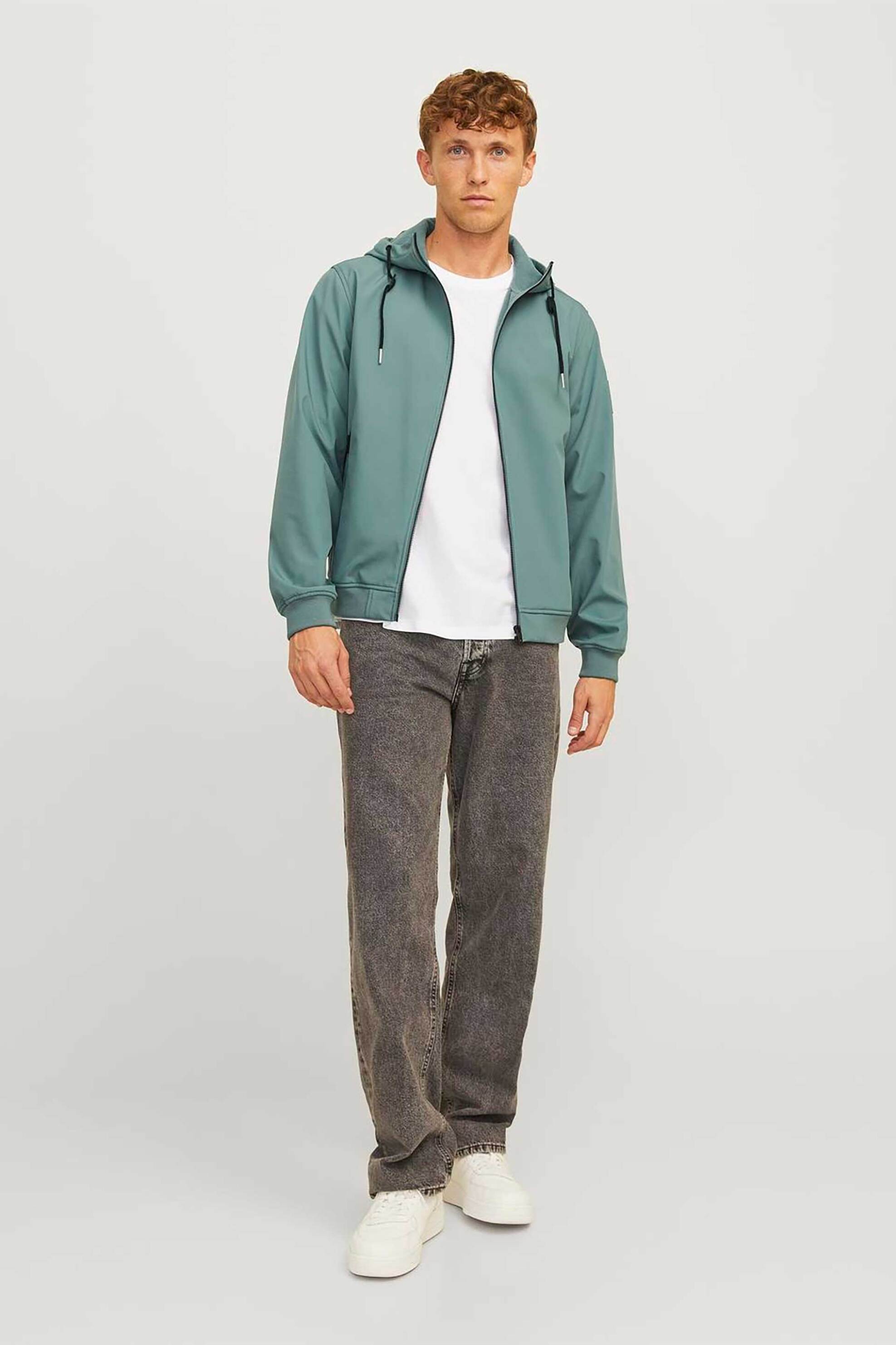 JACK & JONES ανδρική ζακέτα φούτερ μονόχρωμη με κουκούλα - 12236300 Βεραμάν φωτογραφία