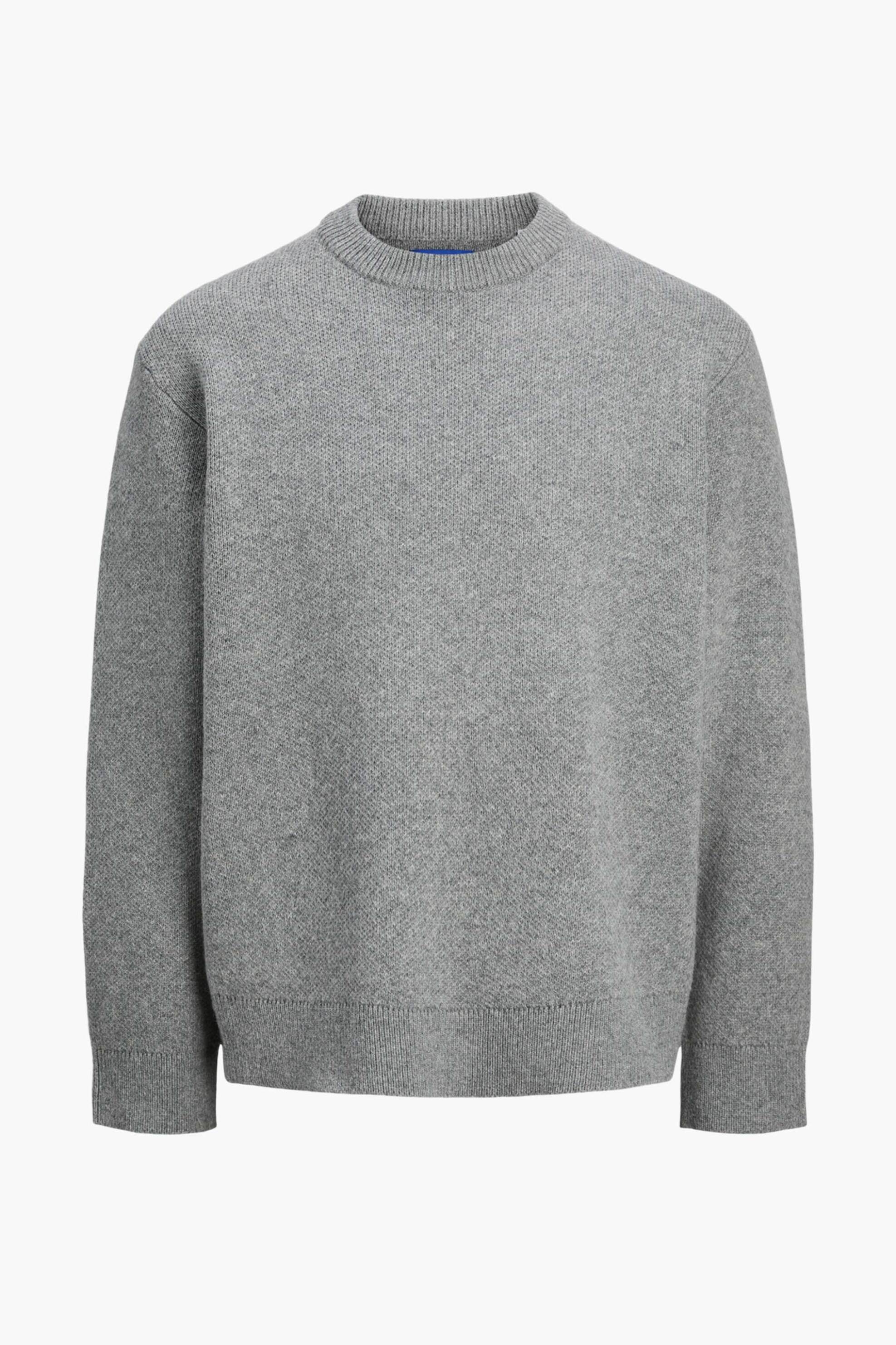 JACK & JONES JACK & JONES ανδρικό πουλόβερ μονόχρωμο - 12261879 Γκρι