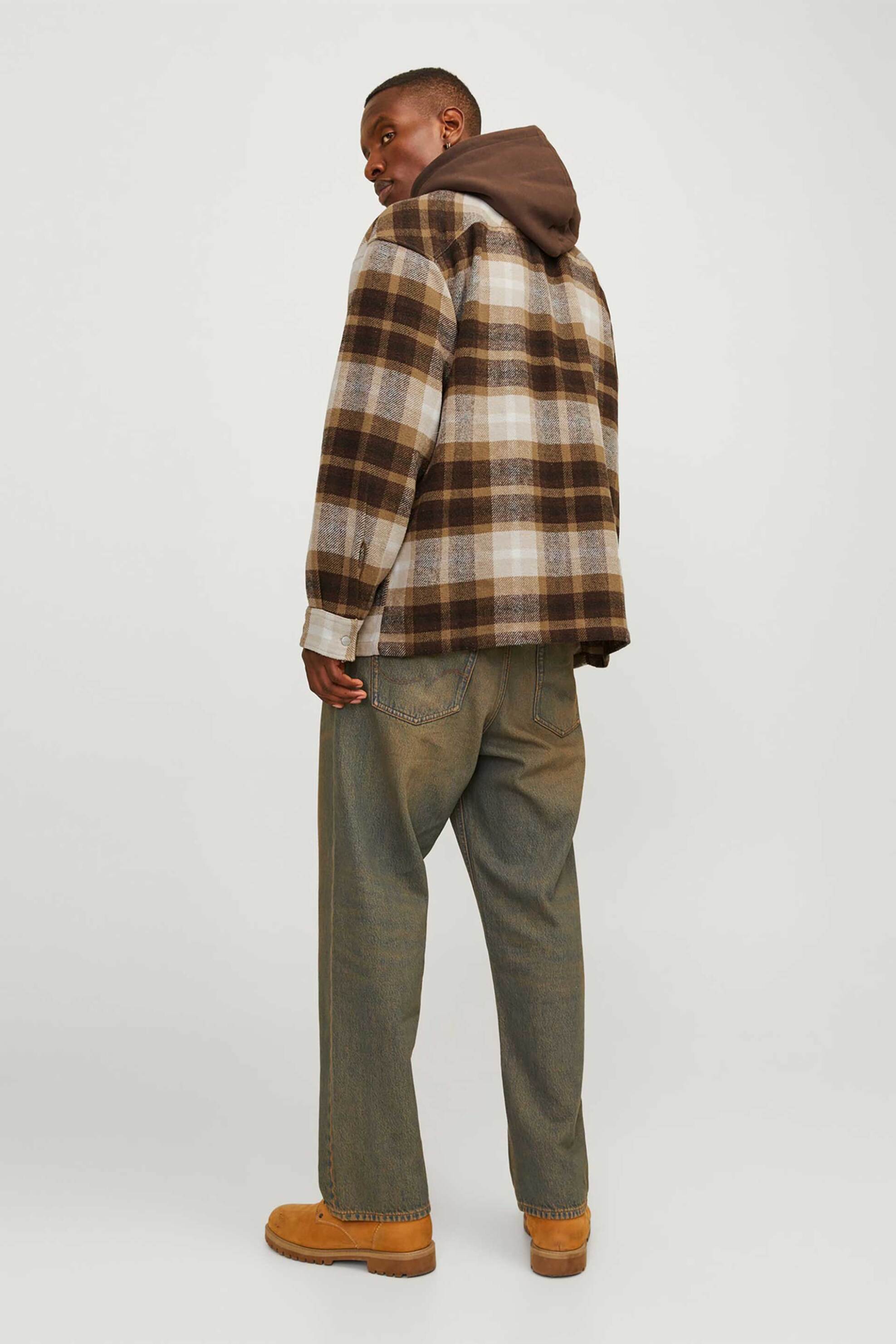 JACK & JONES ανδρικό overshirt με καρό σχέδιο - 12260658 Καφέ φωτογραφία