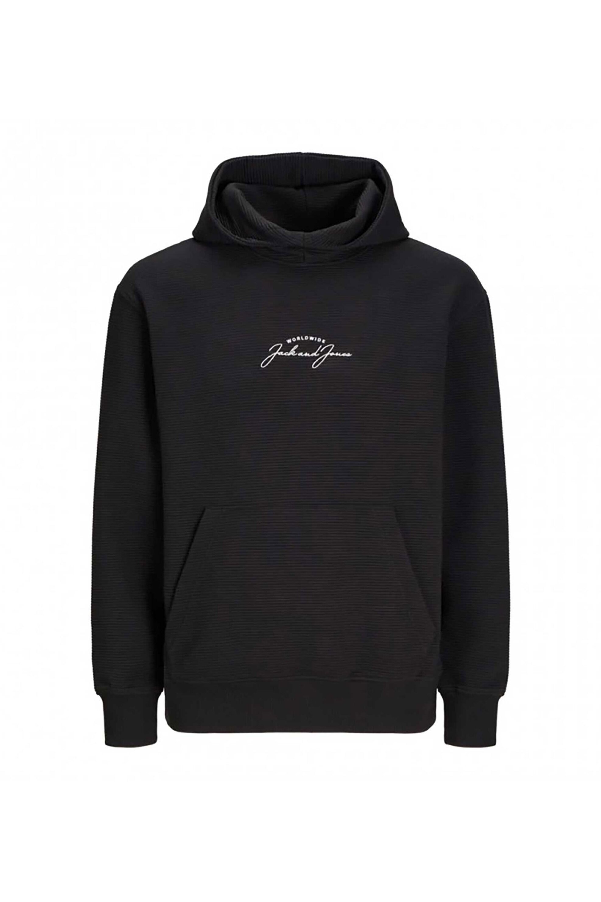 JACK & JONES JACK & JONES ανδρική μπλούζα φούτερ με λογότυπο και κουκούλα - 12259893 Μαύρο