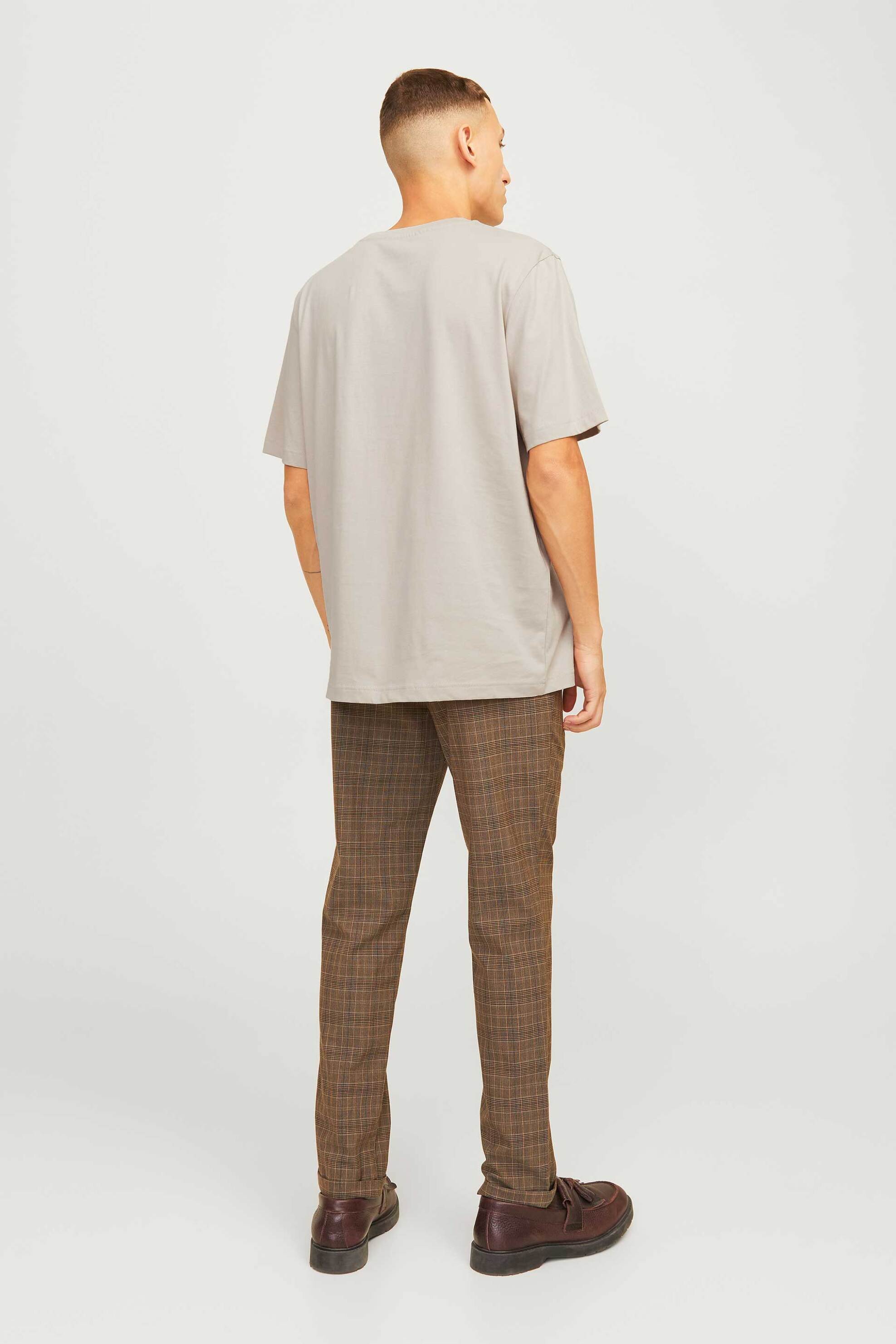 Jack Jones Ανδρικό T-Shirt με Logo Print Regular Fit - 12217167 Μπεζ