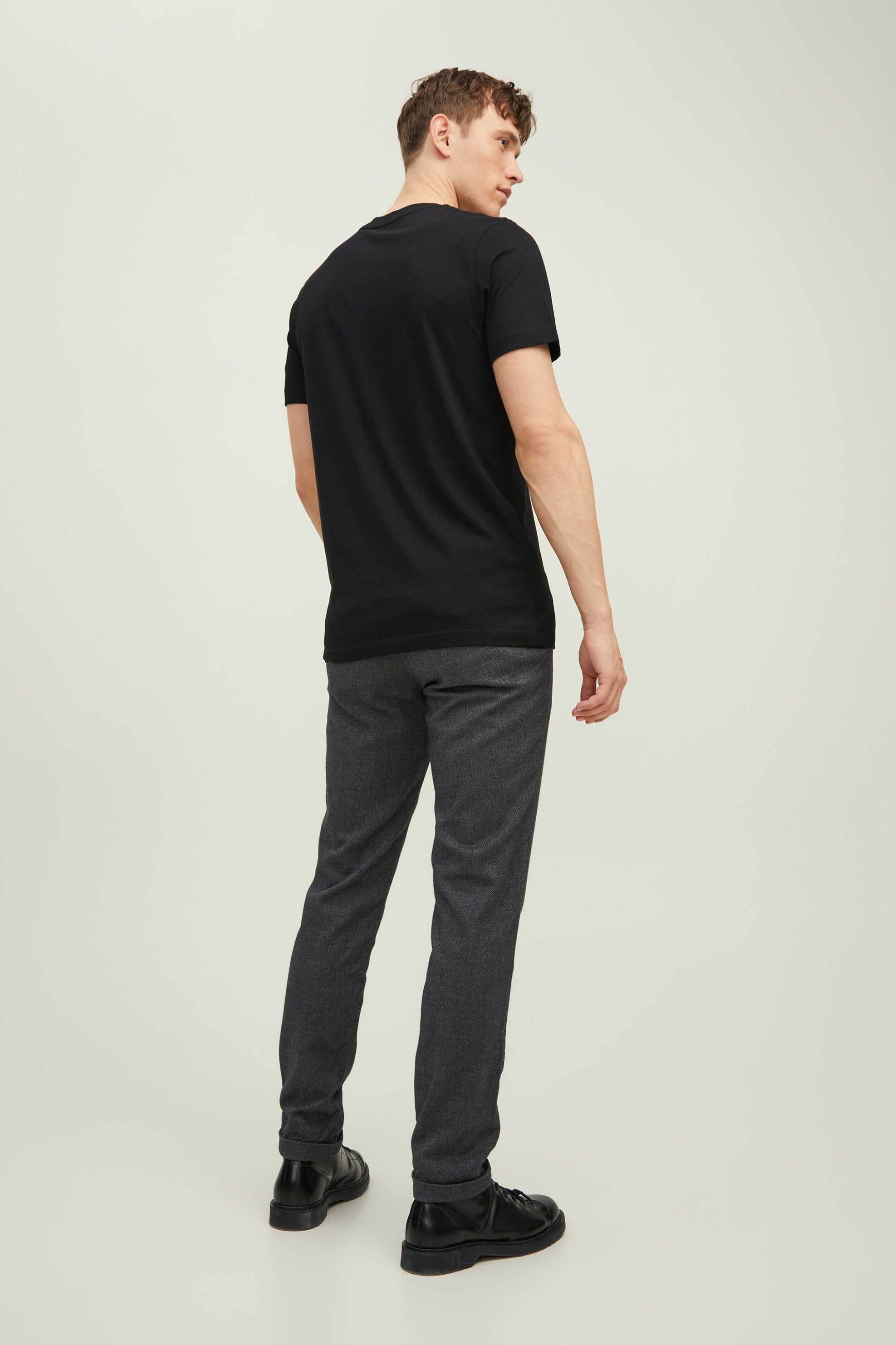Jack Jones Ανδρικό T-Shirt με Logo Print Regular Fit - 12217167 Μαύρο