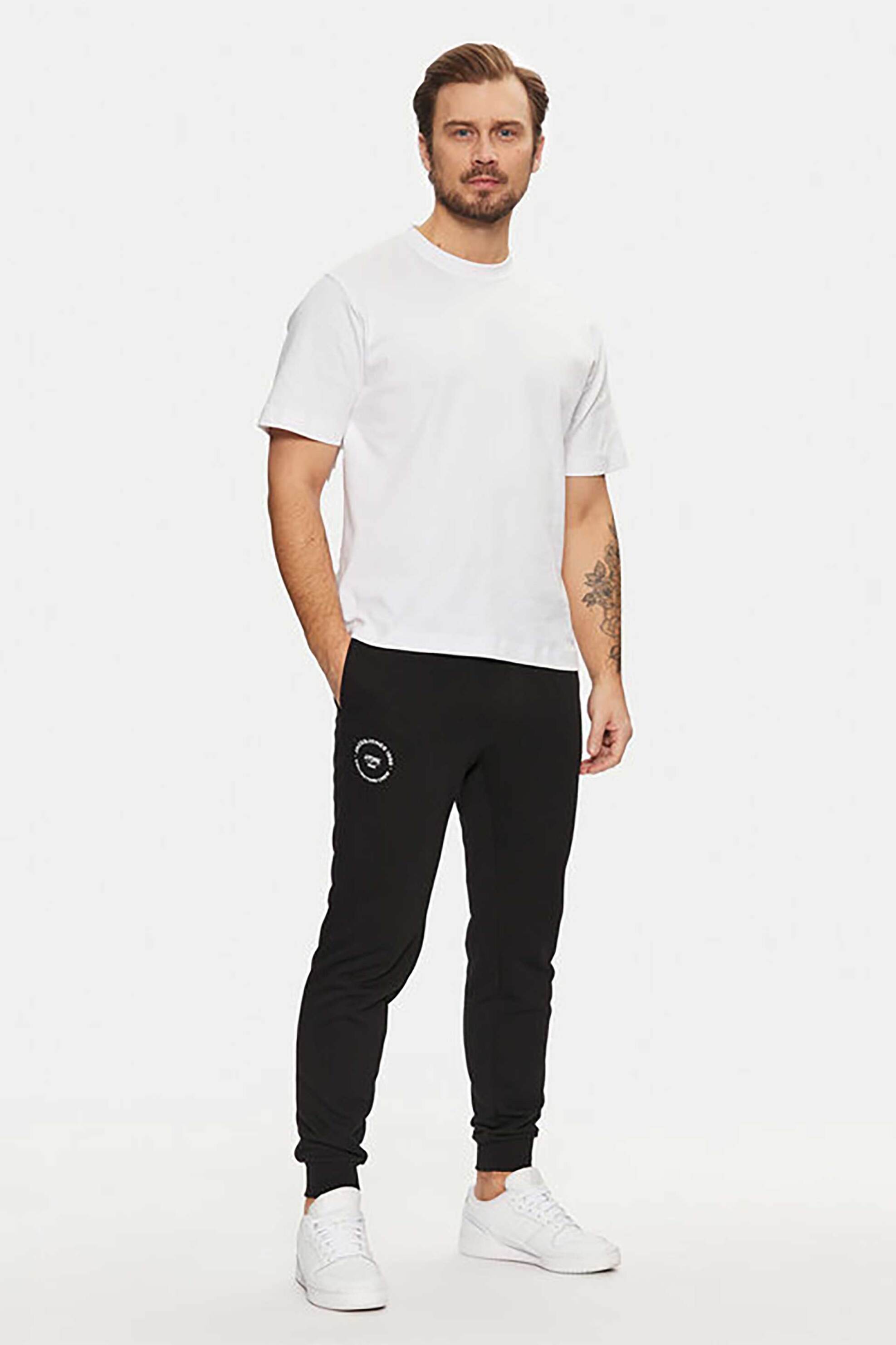 JACK & JONES ανδρικό παντελόνι φόρμας με λογότυπο - 12268442 Μαύρο