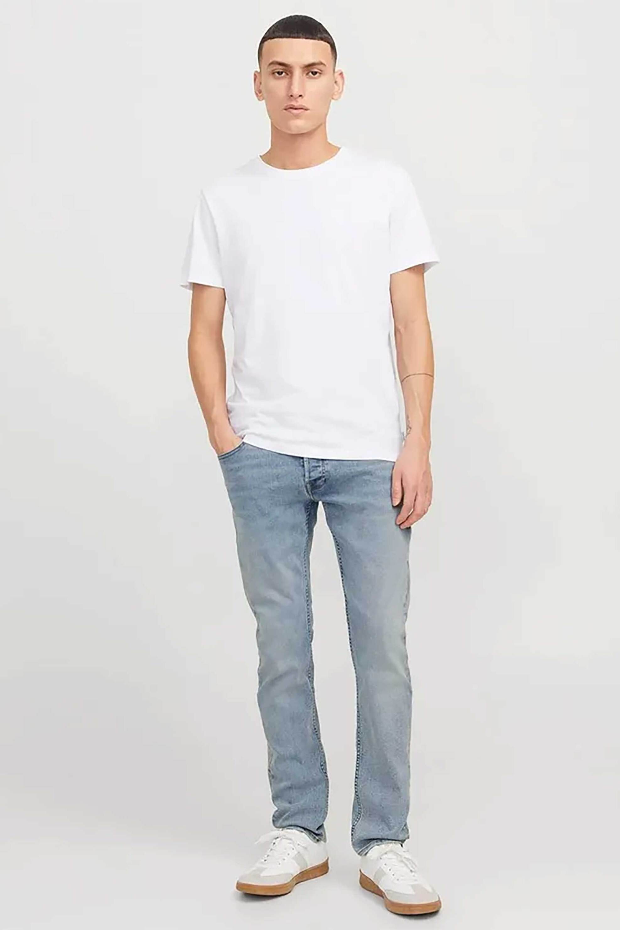JACK & JONES ανδρικό τζιν παντελόνι πεντάτσεπο Slim Fit - 12269466 Denim Blue
