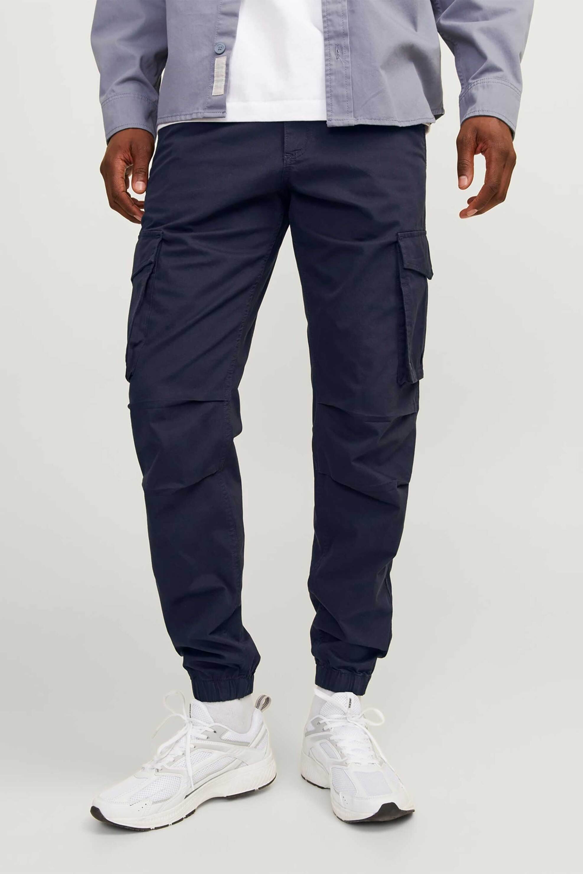 JACK & JONES ανδρικό παντελόνι cargo μονόχρωμο Relaxed Fit - 12242264 Σκούρο Μπλε φωτογραφία