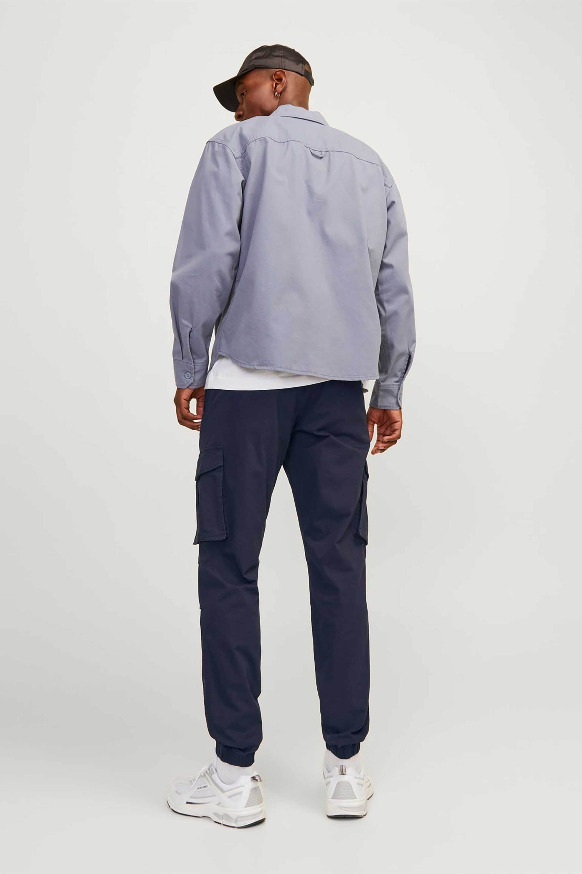 JACK & JONES ανδρικό παντελόνι cargo μονόχρωμο Relaxed Fit - 12242264 Σκούρο Μπλε φωτογραφία