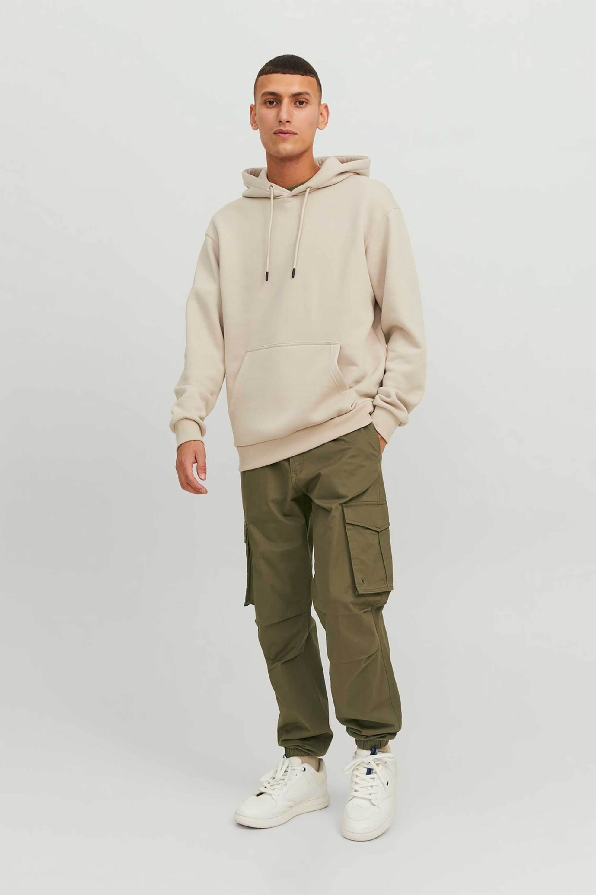 JACK & JONES JACK & JONES ανδρικό παντελόνι cargo μονόχρωμο Relaxed Fit - 12242264 Λαδί
