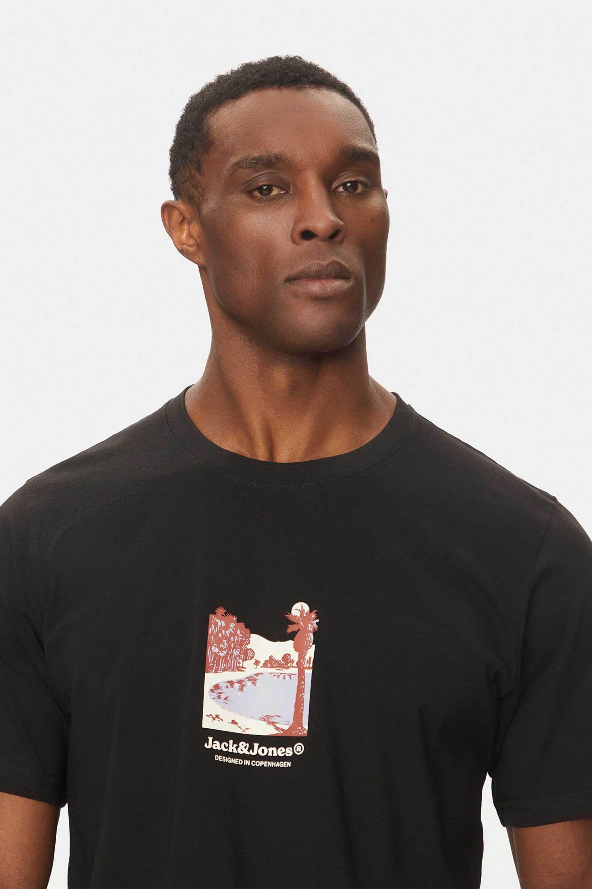 JACK & JONES ανδρικό T-shirt με λογότυπο - 12273000 Μαύρο φωτογραφία
