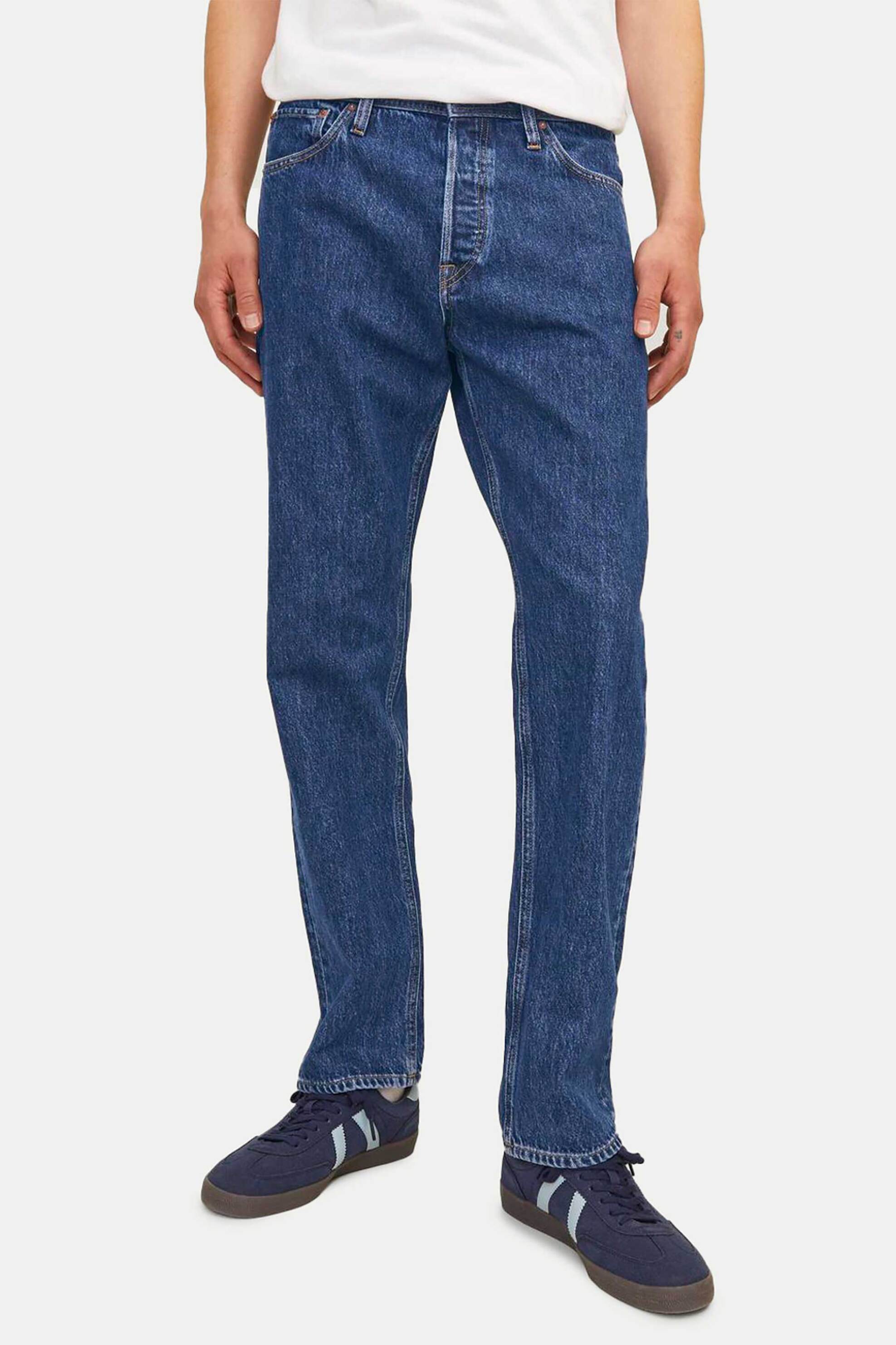 JACK & JONES ανδρικό τζιν παντελόνι πεντάτσεπο μονόχρωμο Relaxed Fit - 12258101-** Denim Blue φωτογραφία