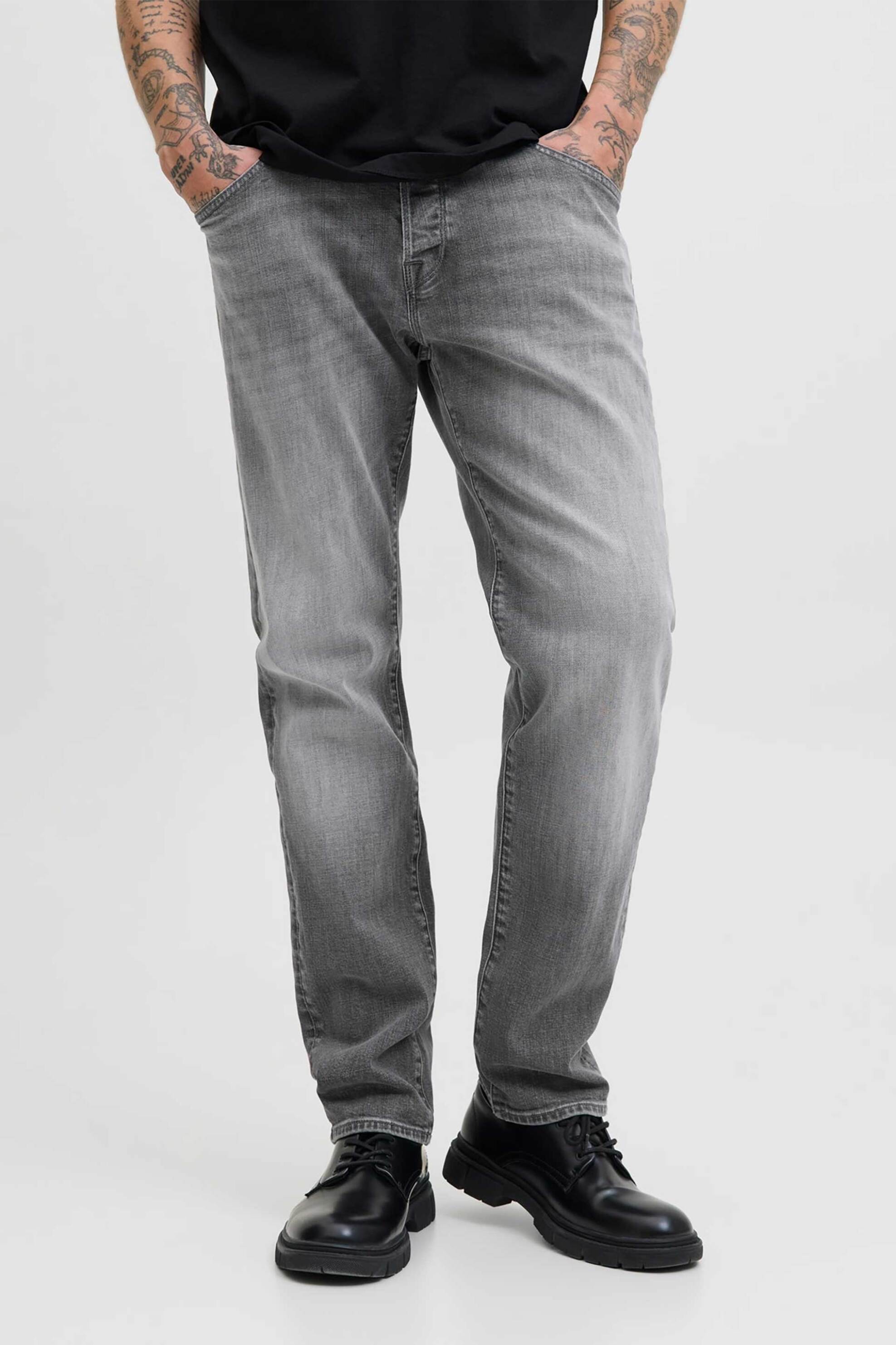 JACK & JONES ανδρικό τζιν παντελόνι πεντάτσεπο Tapered Fit ''Jjlmike Jjfox Cb 087'' - 12278235 Μαύρο φωτογραφία