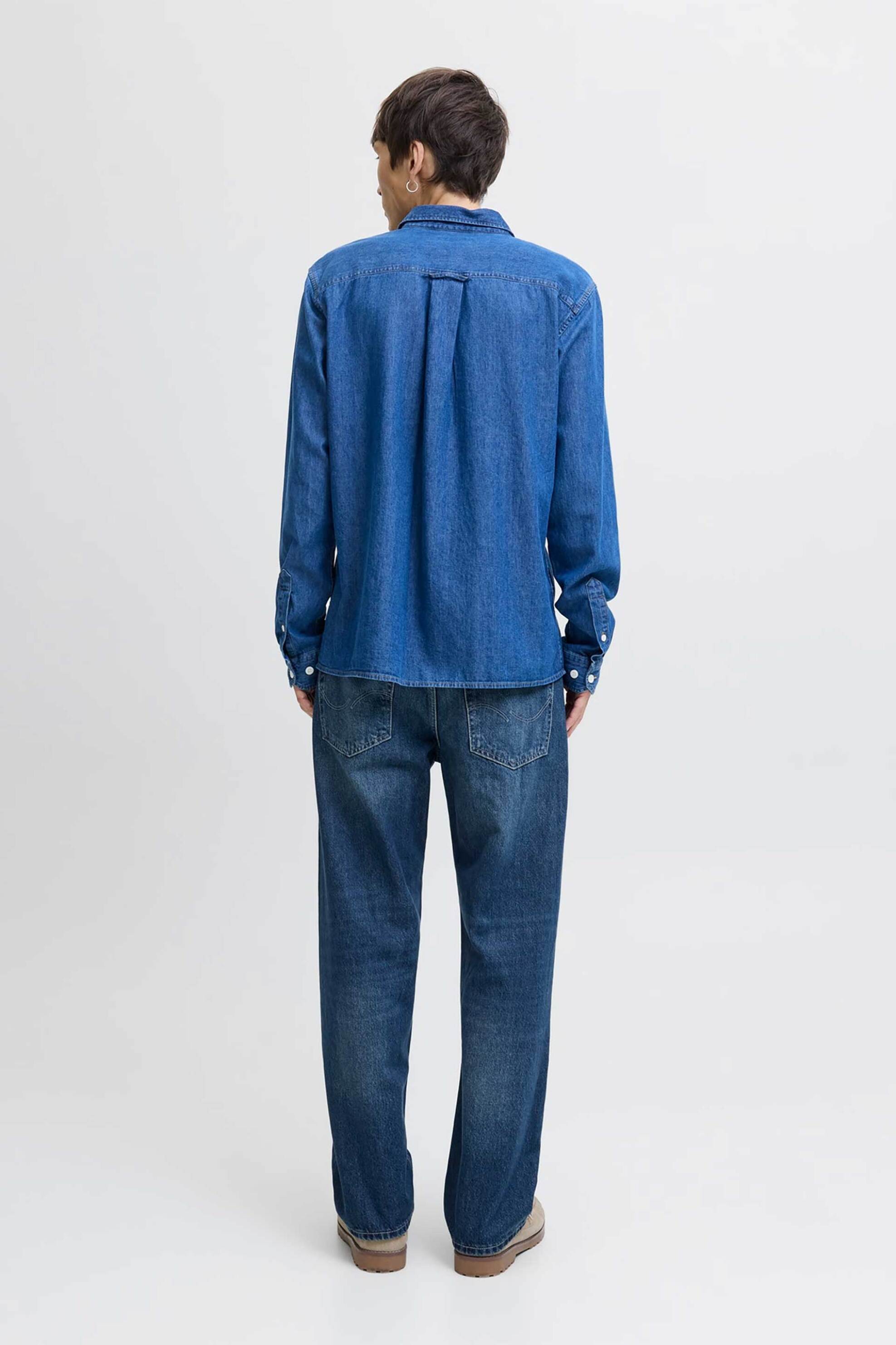 JACK & JONES ανδρικό τζιν παντελόνι πεντάτσεπο Loose Fit ''Jjieddie Jjoriginal'' - 12278114 Denim Blue φωτογραφία