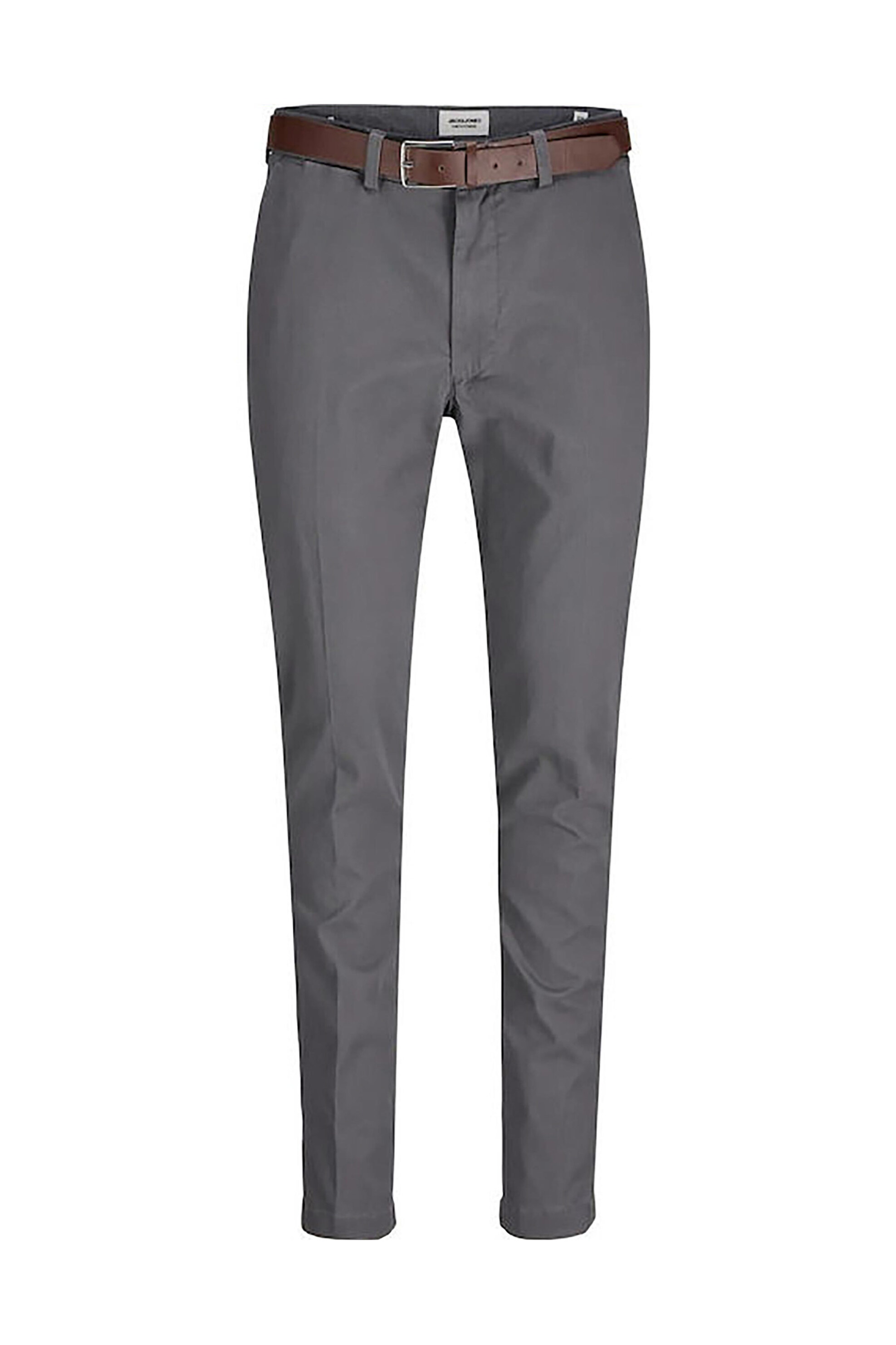 JACK & JONES JACK & JONES ανδρικό παντελόνι chino μονόχρωμο Slim Fit - 12279249 Καφέ