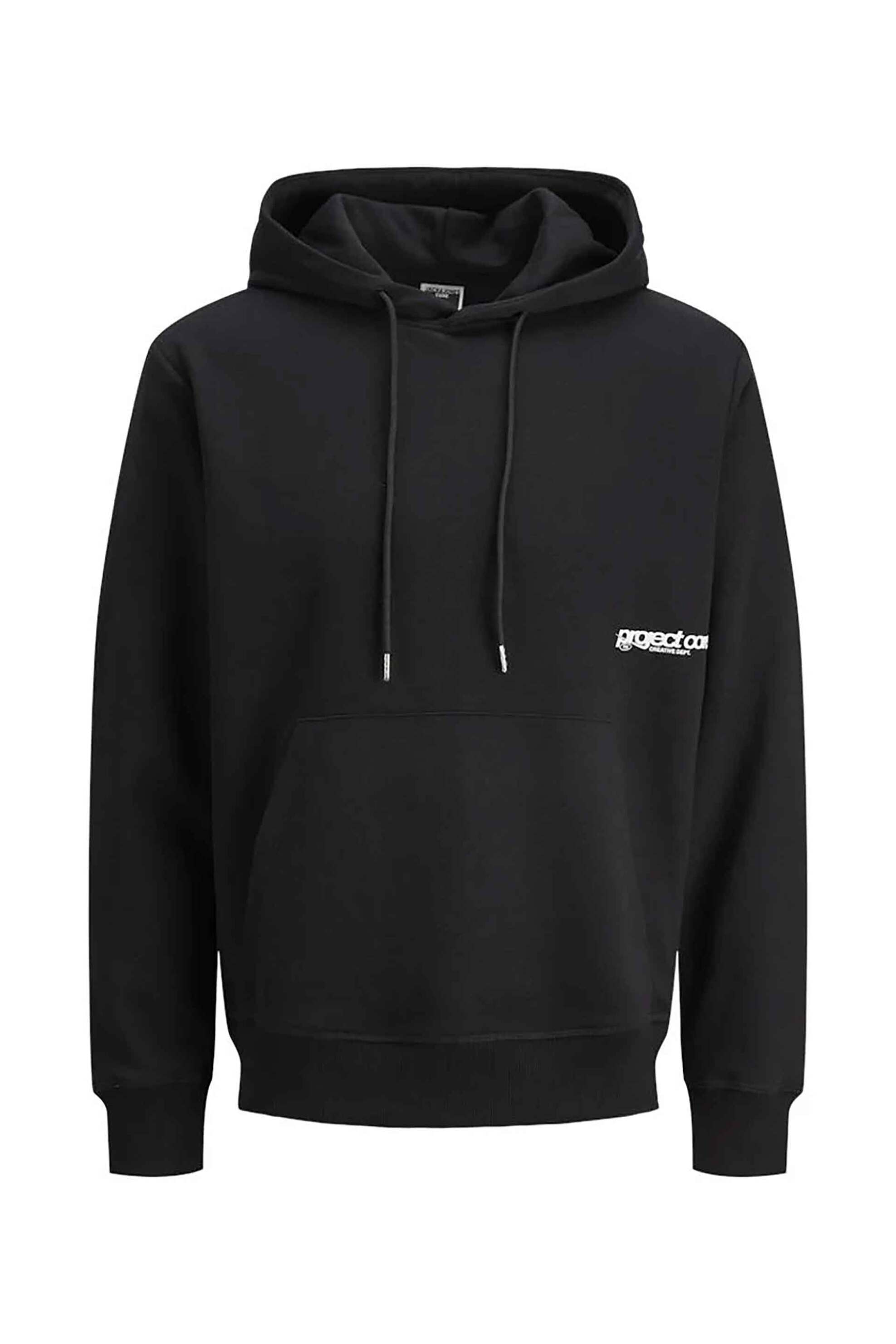 JACK & JONES ανδρική μπλούζα φούτερ με κουκούλα - 12282705 Μαύρο