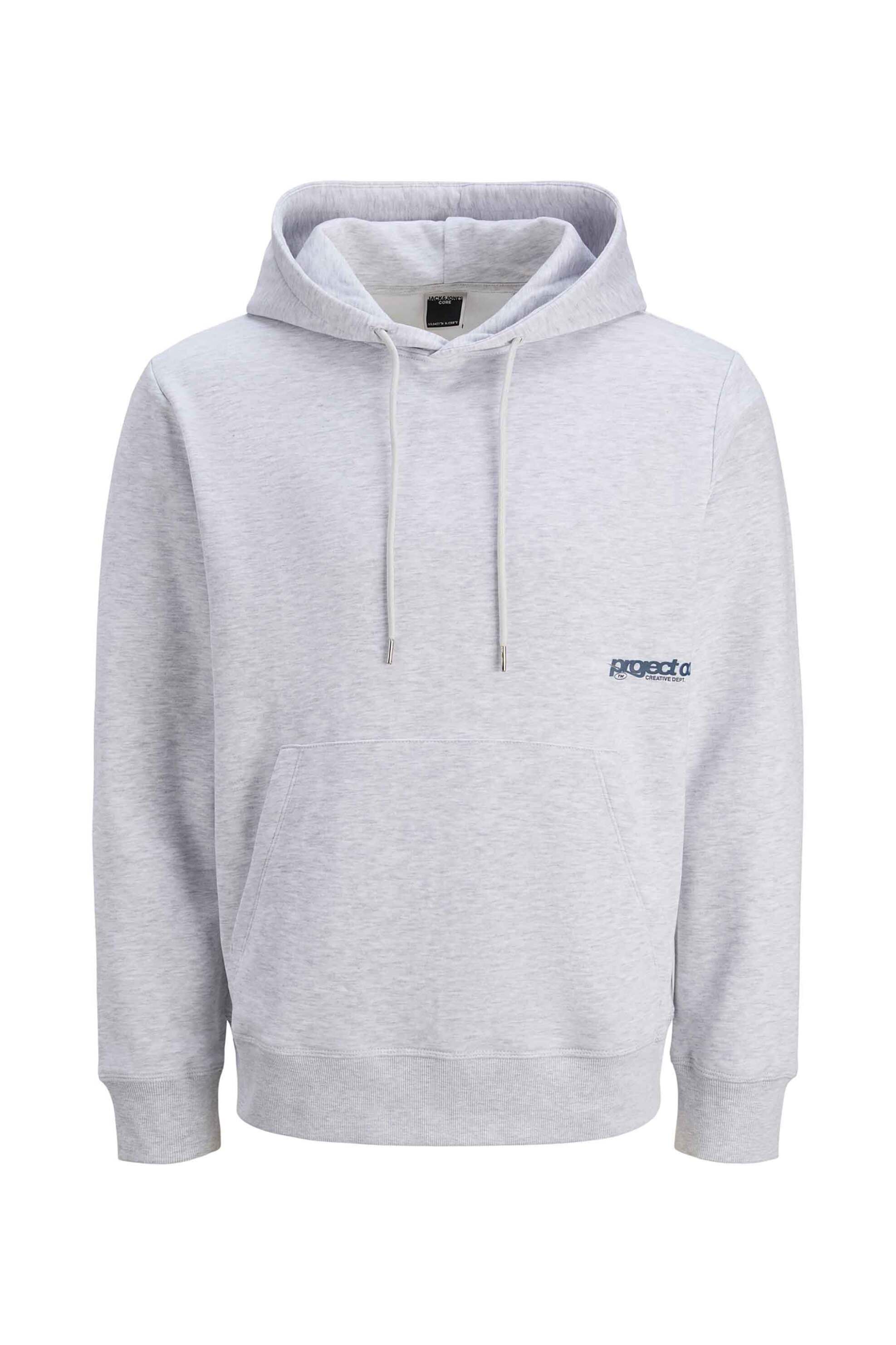 JACK & JONES ανδρική μπλούζα φούτερ με κουκούλα - 12282705 Γκρι