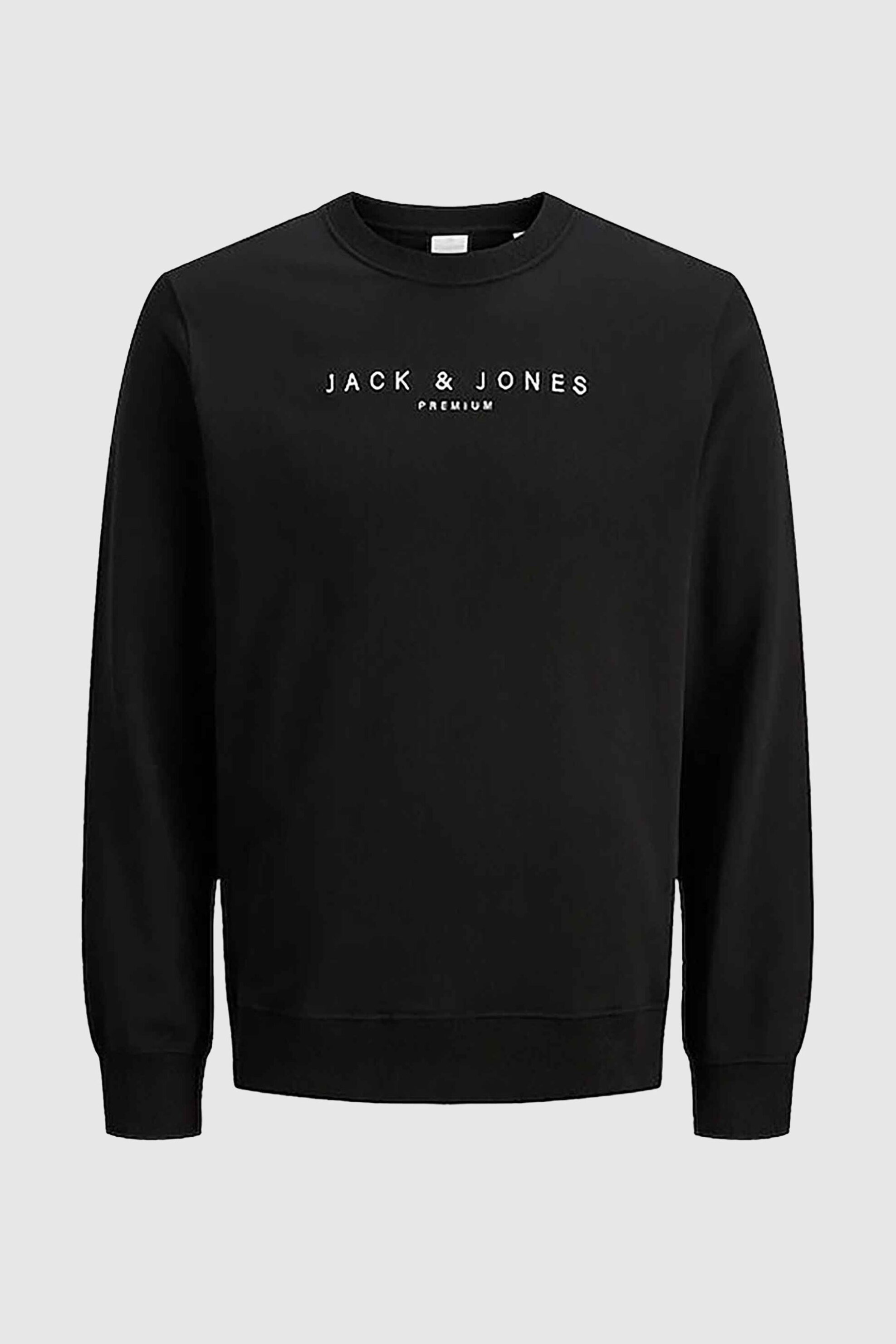 JACK & JONES ανδρική μπλούζα φούτερ με logo print - 12283436 Μαύρο